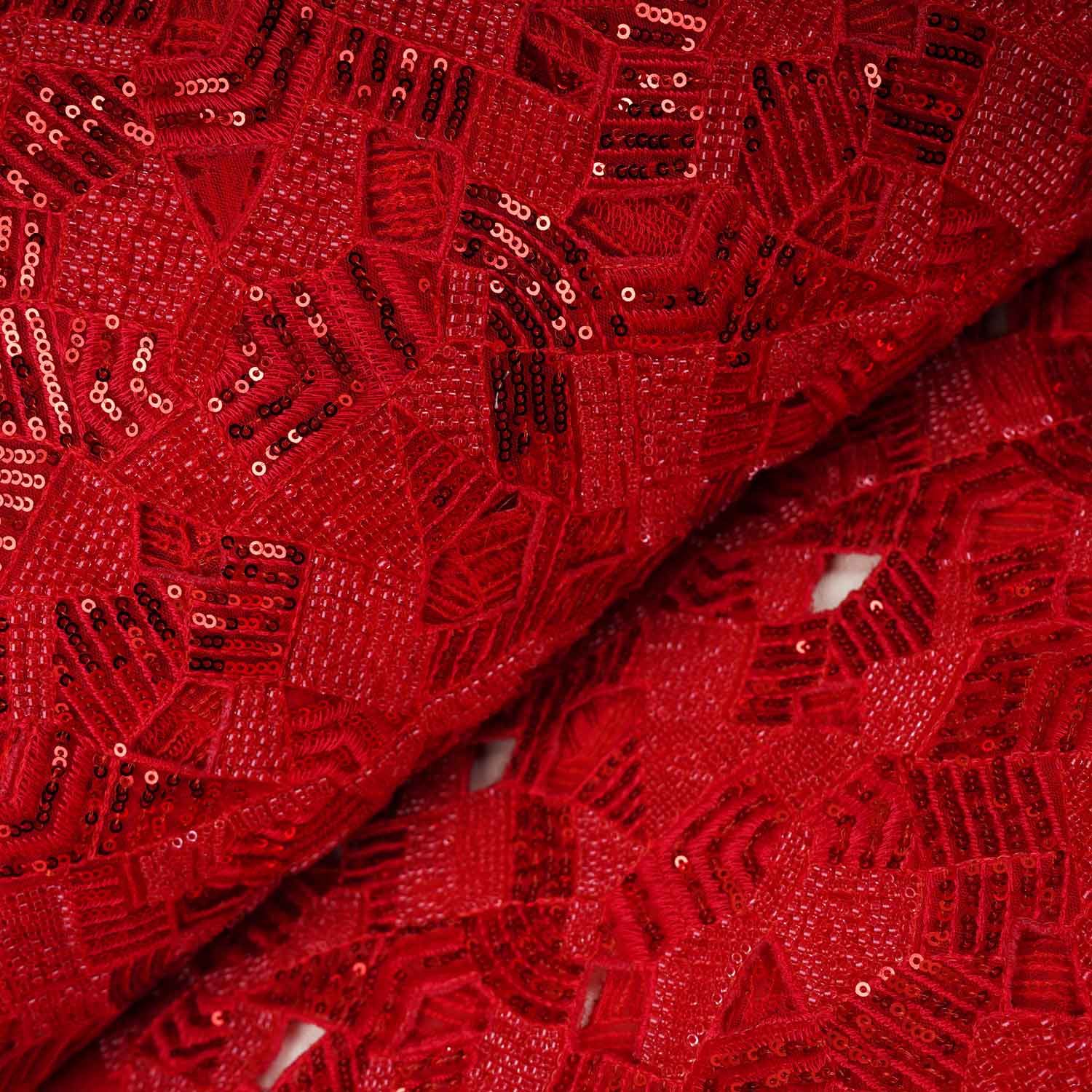 Red Cutwork Embroidery Net Fabric HCS-28996 - Image 3