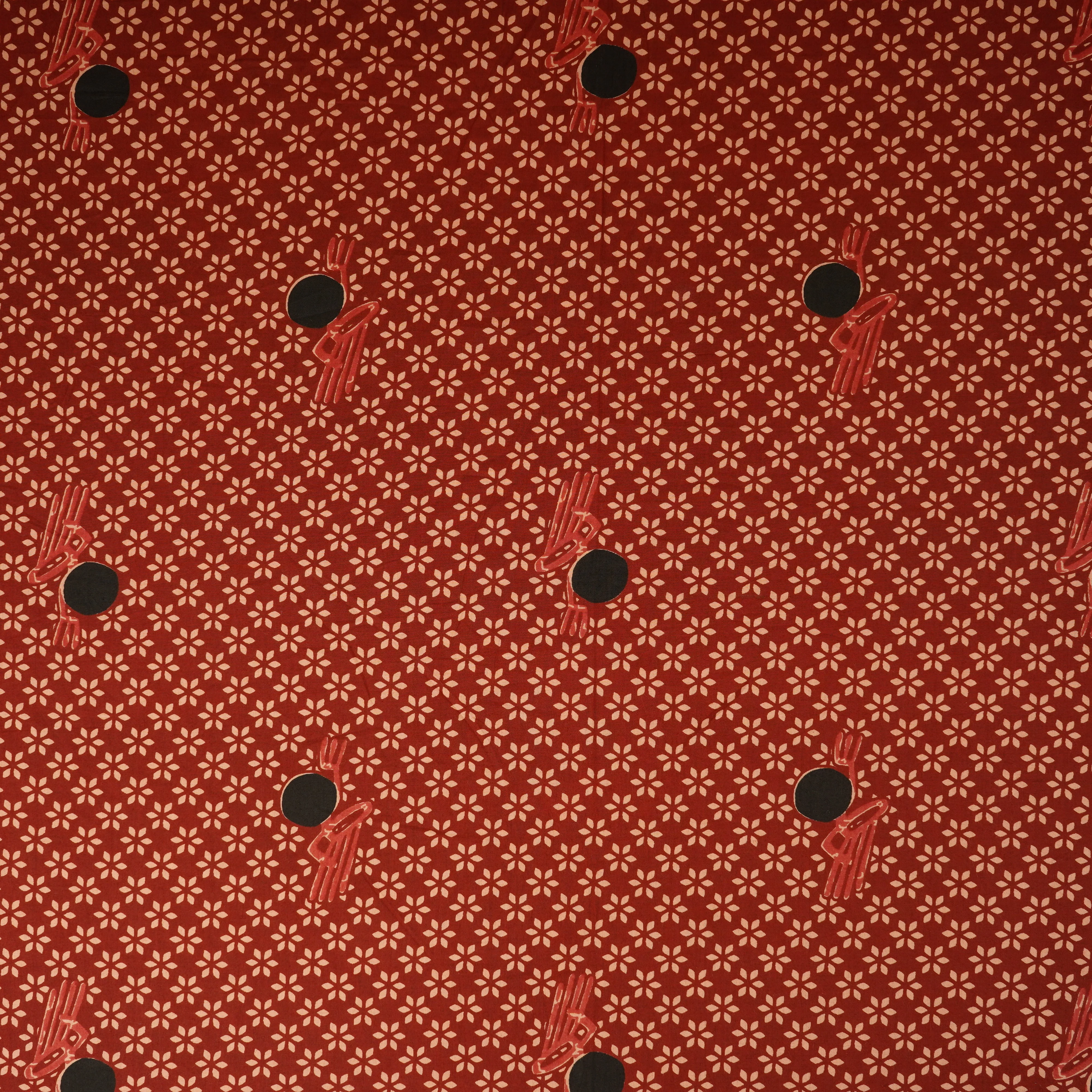 Red Floral Print Cotton Fabric MFR-29838 - Image 2