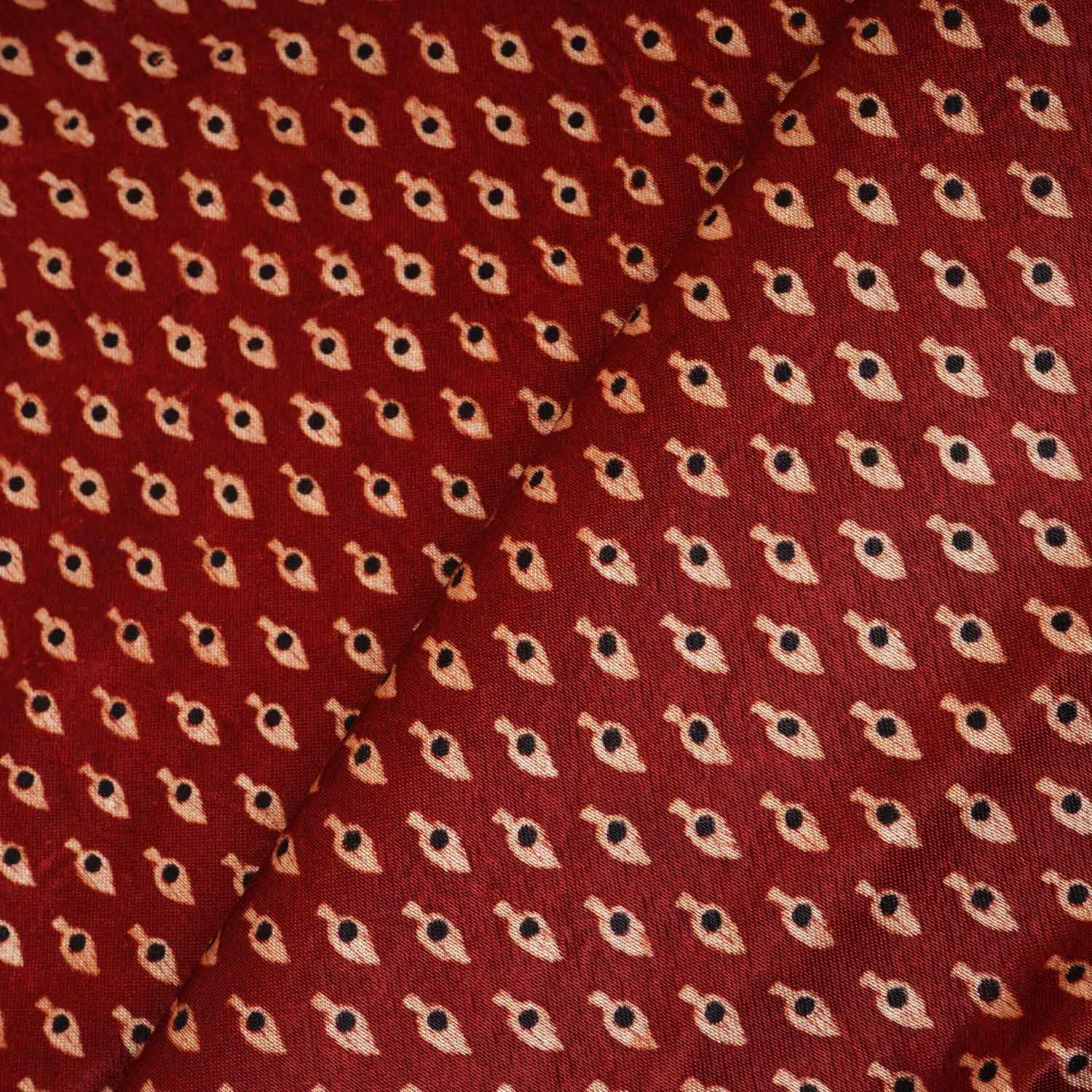 Red Floral Print Mashru Silk Fabric EEG-28310 - Image 3