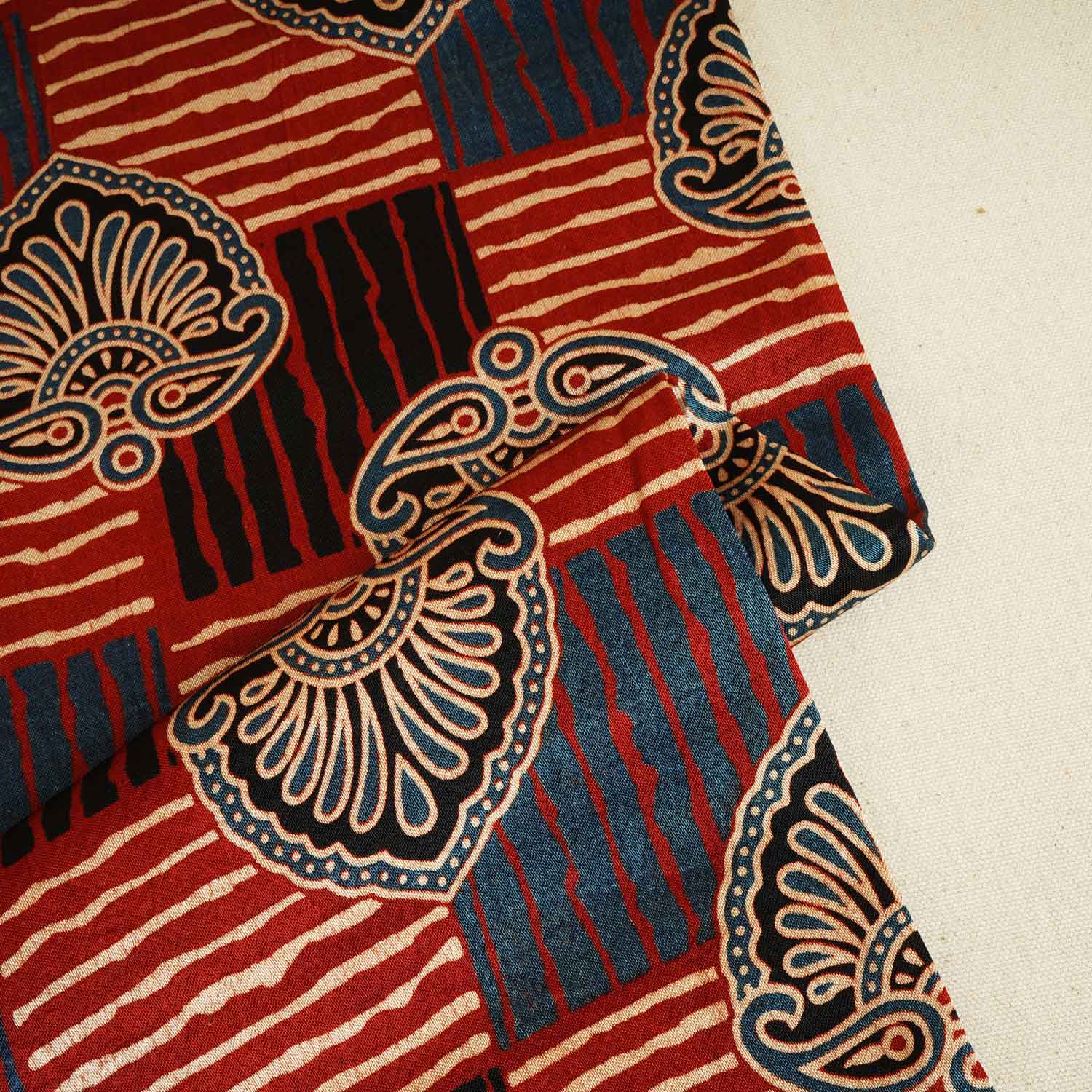 Red Floral Print Mashru Silk Fabric EEG-28325 - Image 2