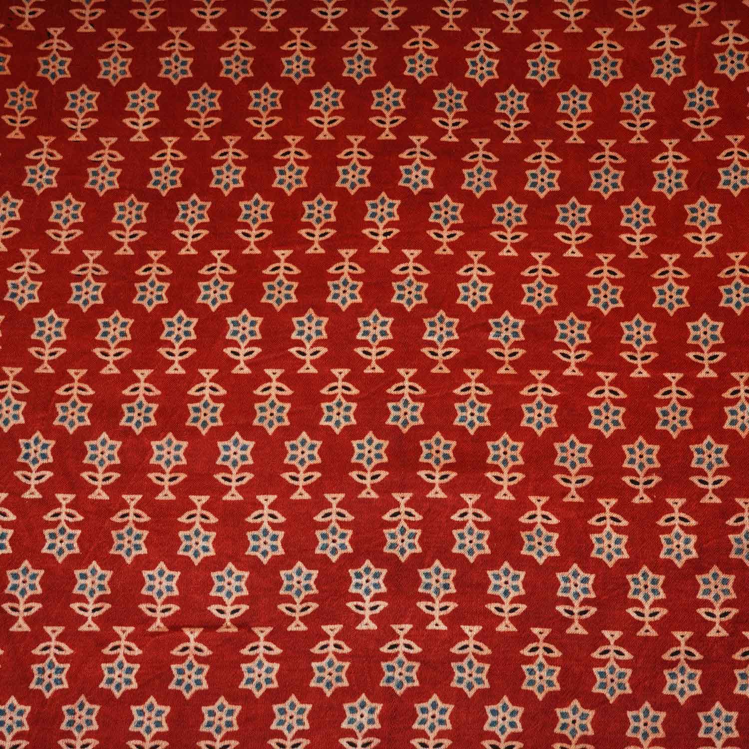 Red Floral Print Mashru Silk Fabric EEG-28365 - Image 4