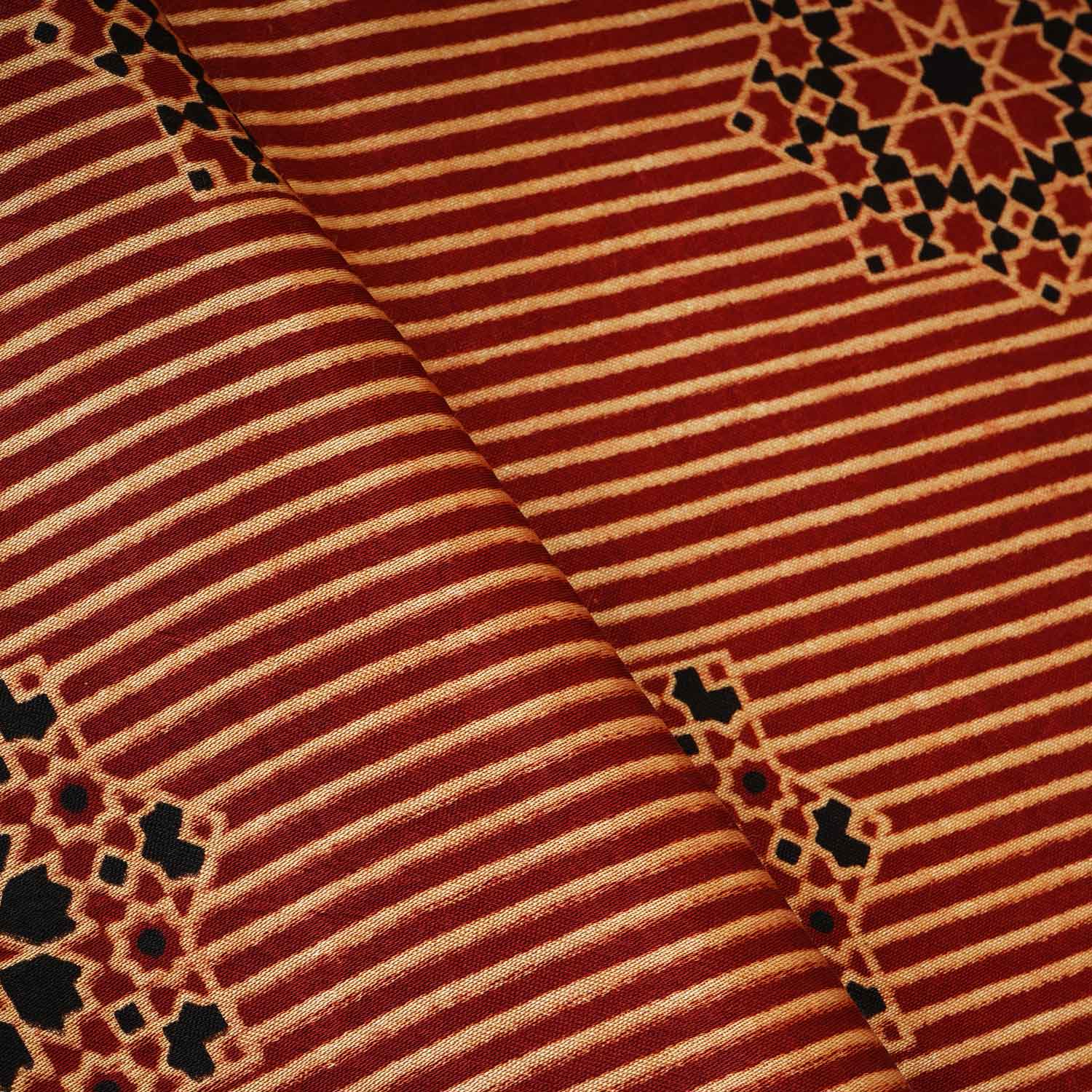 Red Floral Print Mashru Silk Fabric EEG-28370 - Image 3