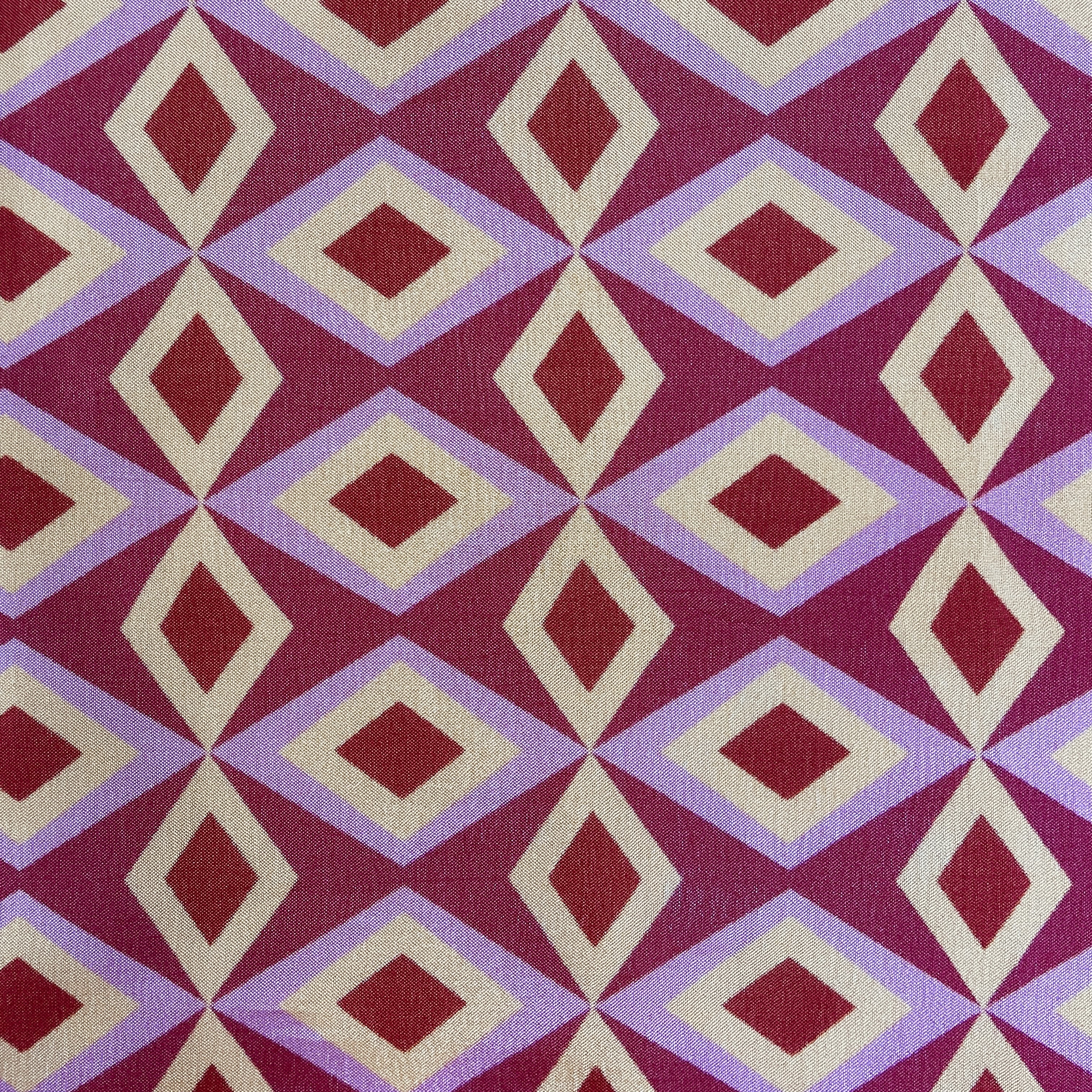 Red Geomatrical Print Upada Silk Fabric 19614 - Image 4