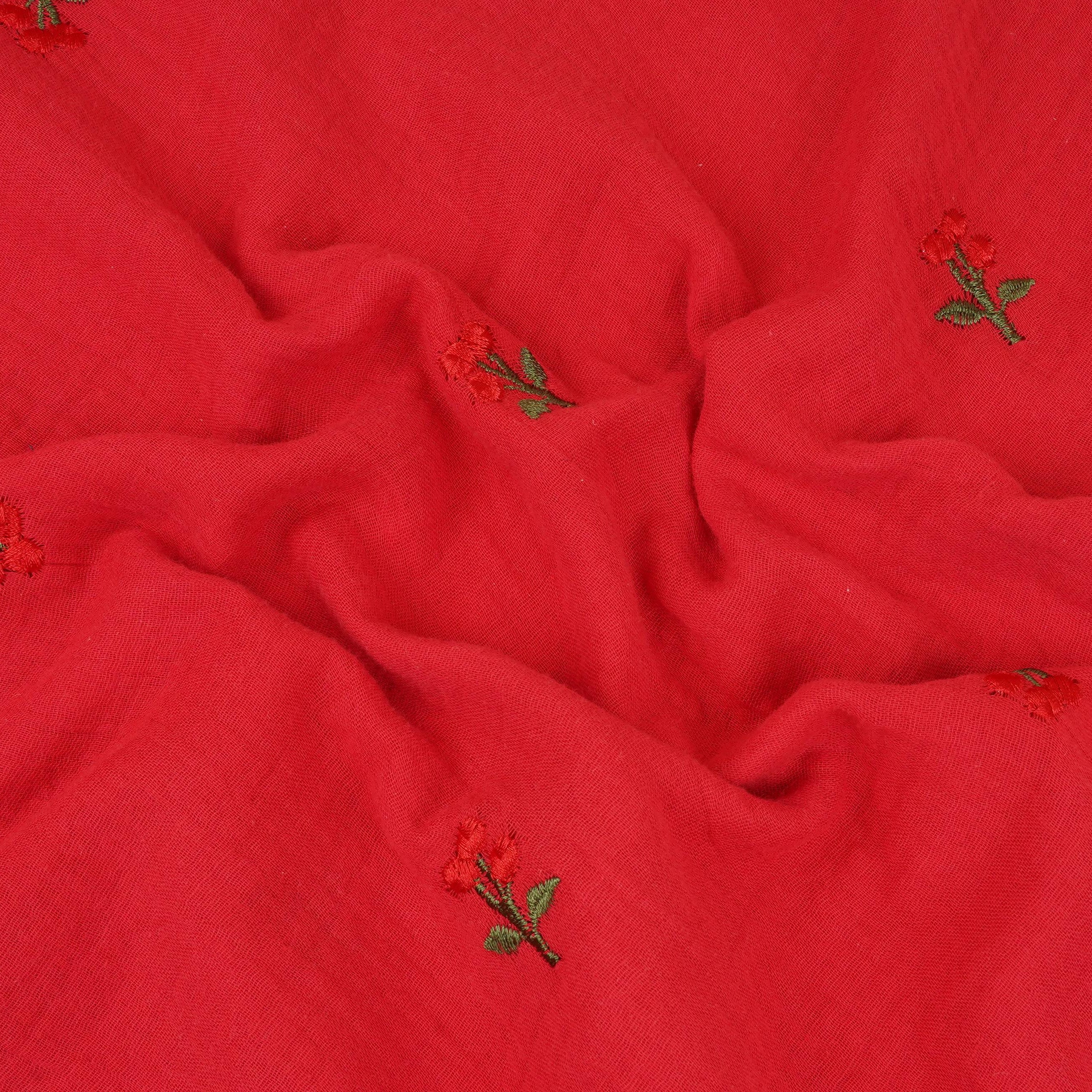 Red Hand embroidery Double Cotton PDM-29470 - Image 3