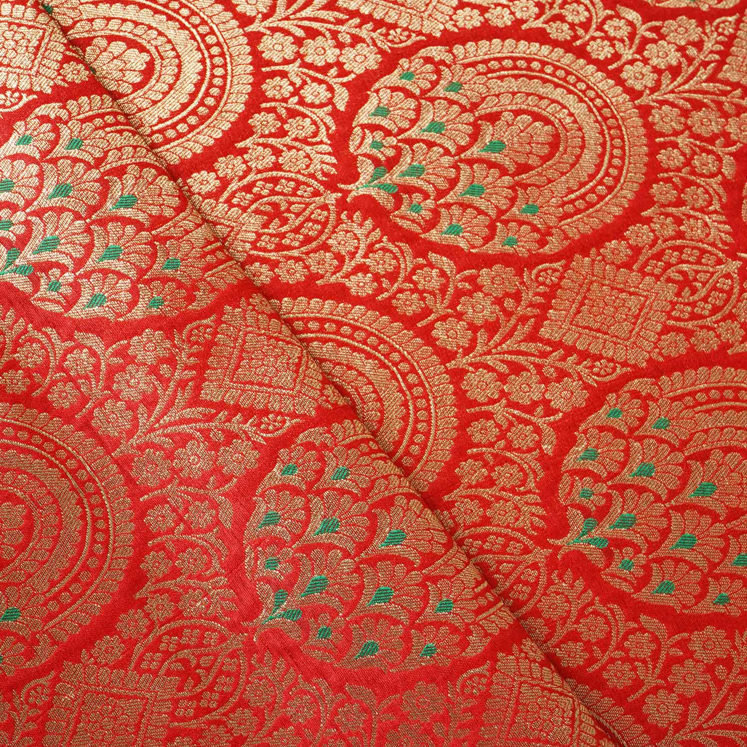 Red Jaal with Mina Buta Brocade Fabric KR-28054 - Image 3