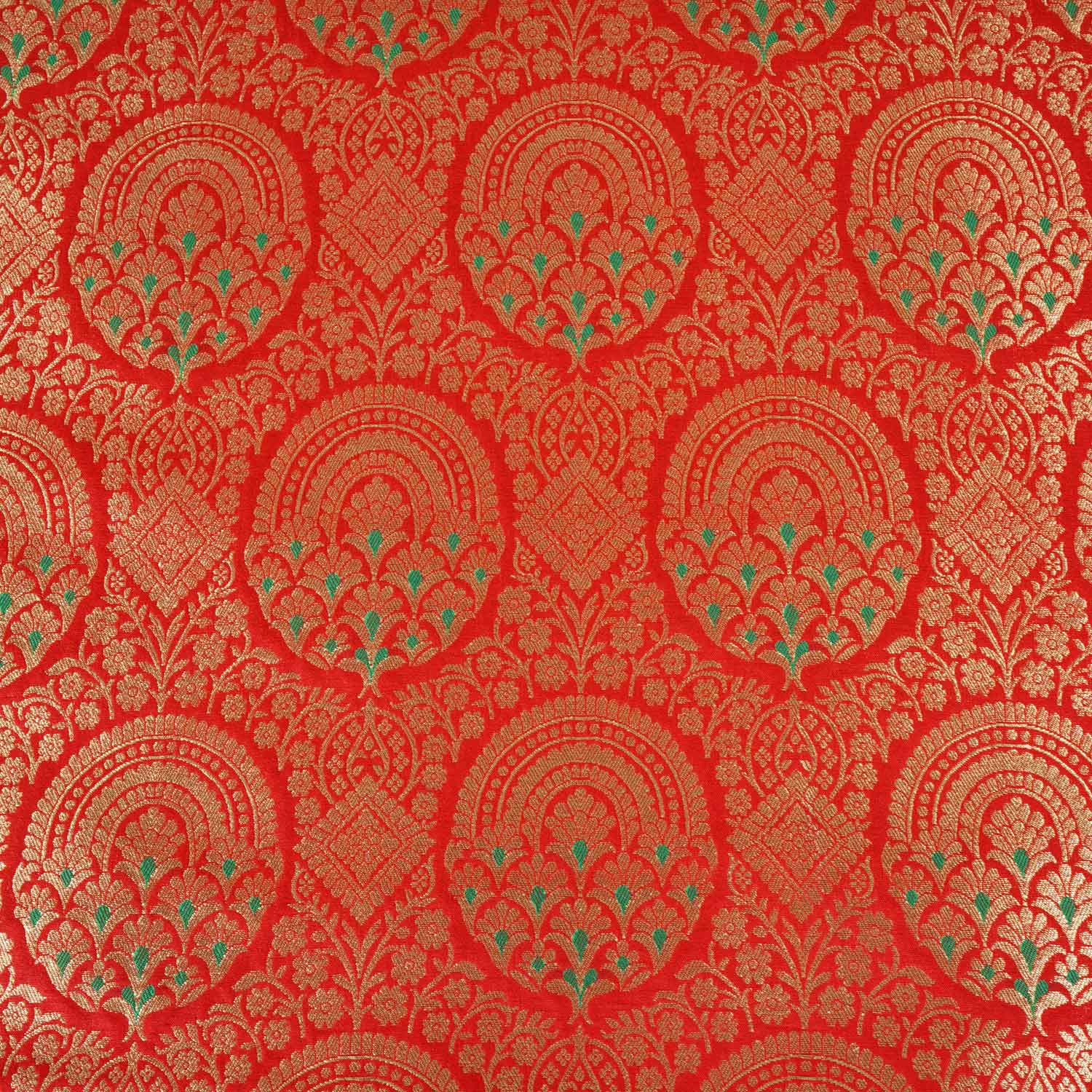 Red Jaal with Mina Buta Brocade Fabric KR-28054 - Image 4