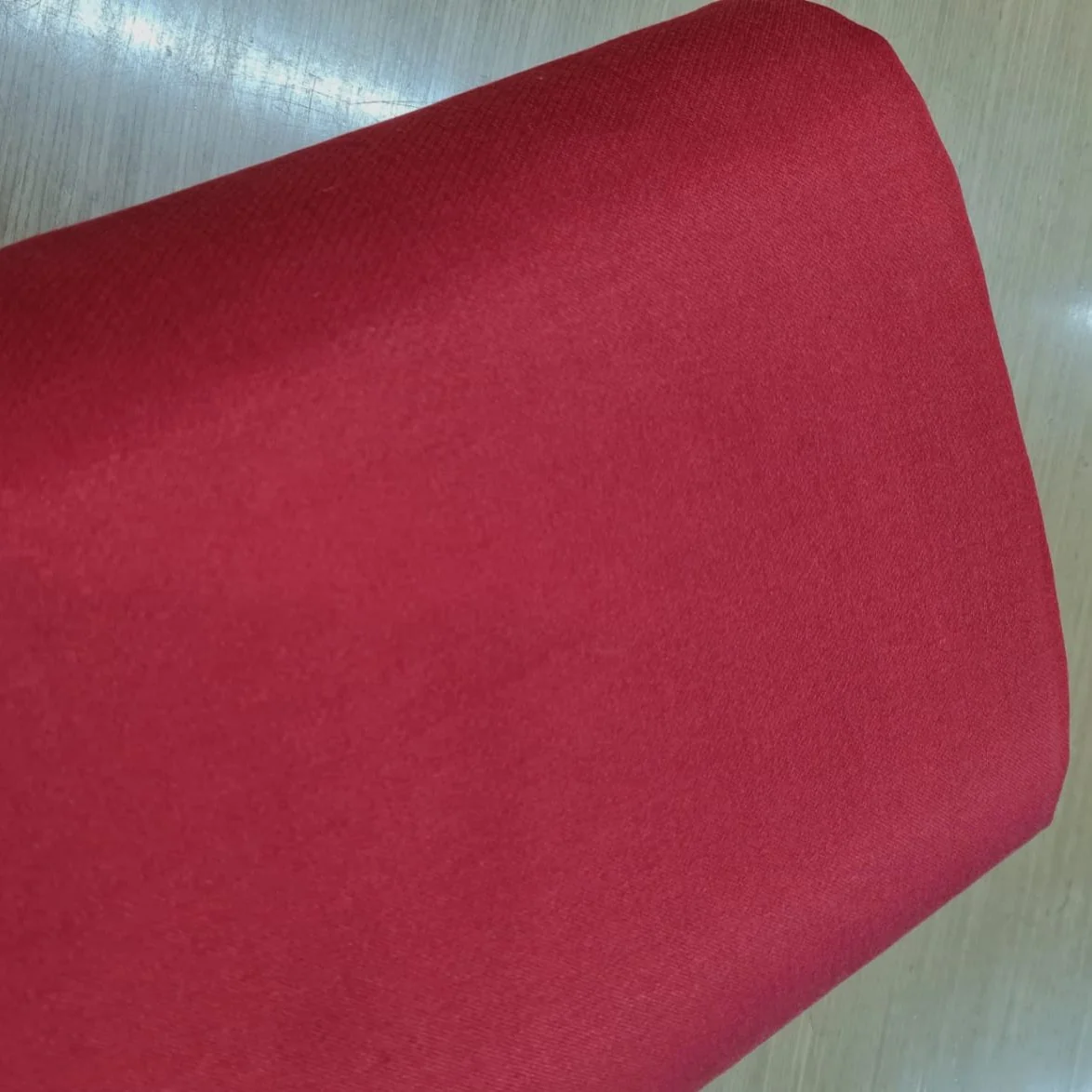 Red Maroon Solid Cotton Satin Fabric - Image 3