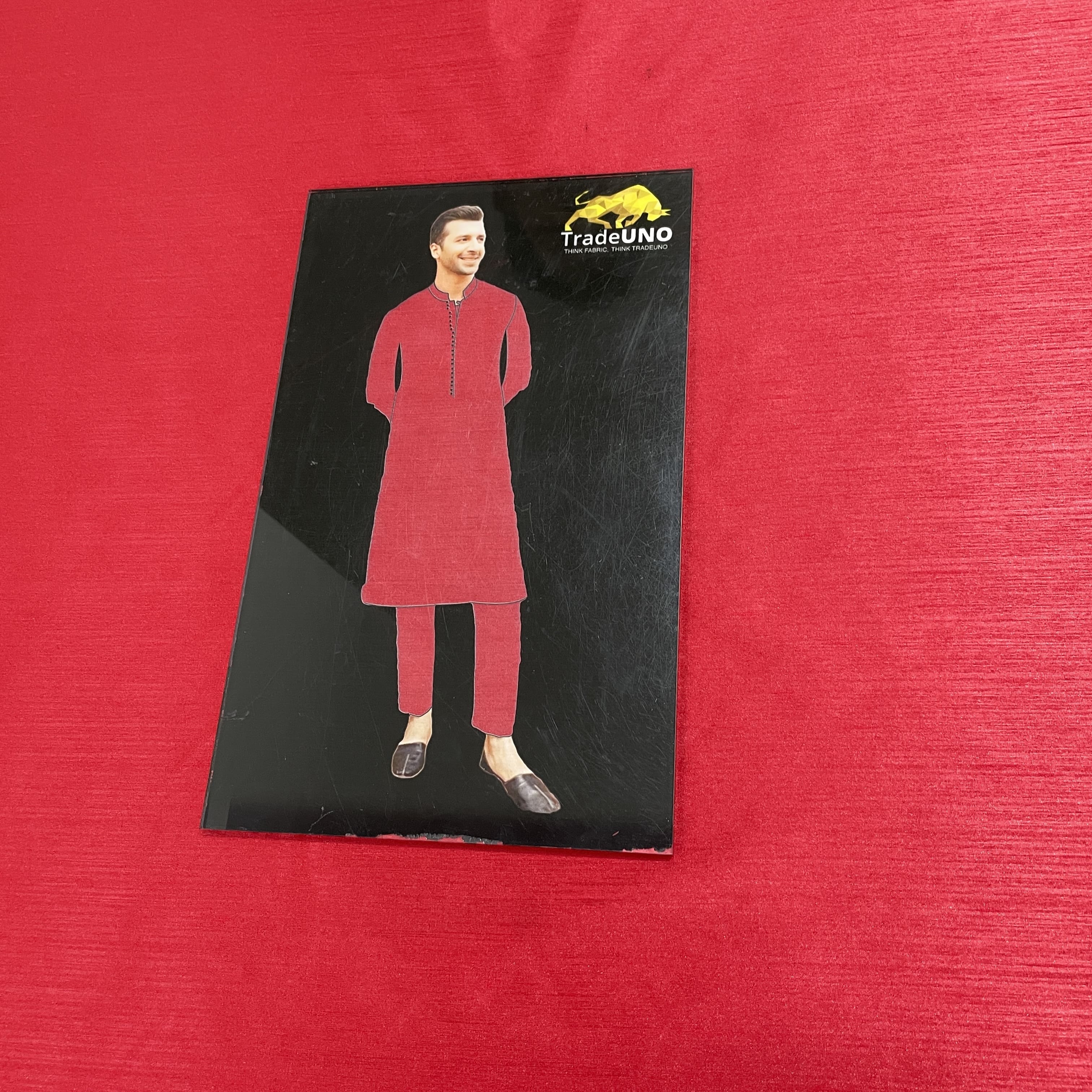 Red Solid Satin Fabric - Image 3