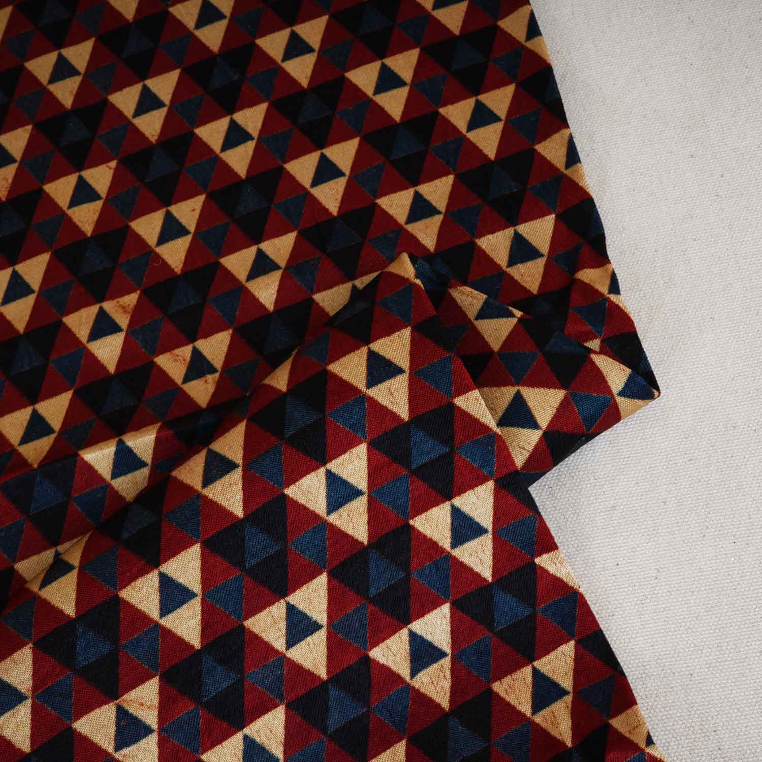 Red With Multicolour Geometrical Print Mashru Silk Fabric EEG-28339 - Image 2