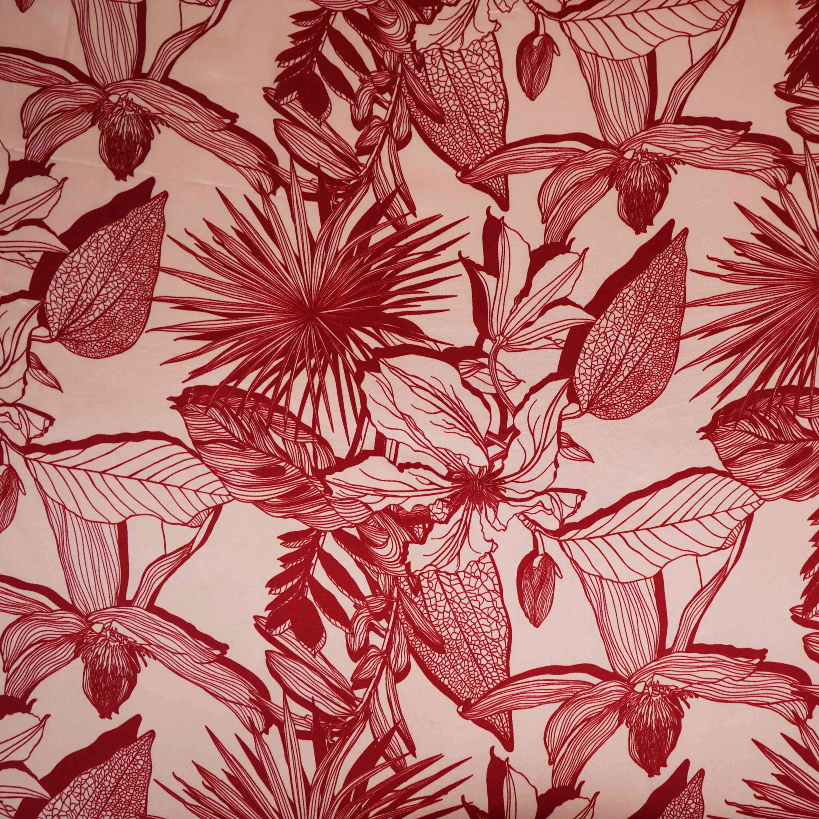 Rose Gold floral print Silk Satin Fabric NVC-31564 - Image 2