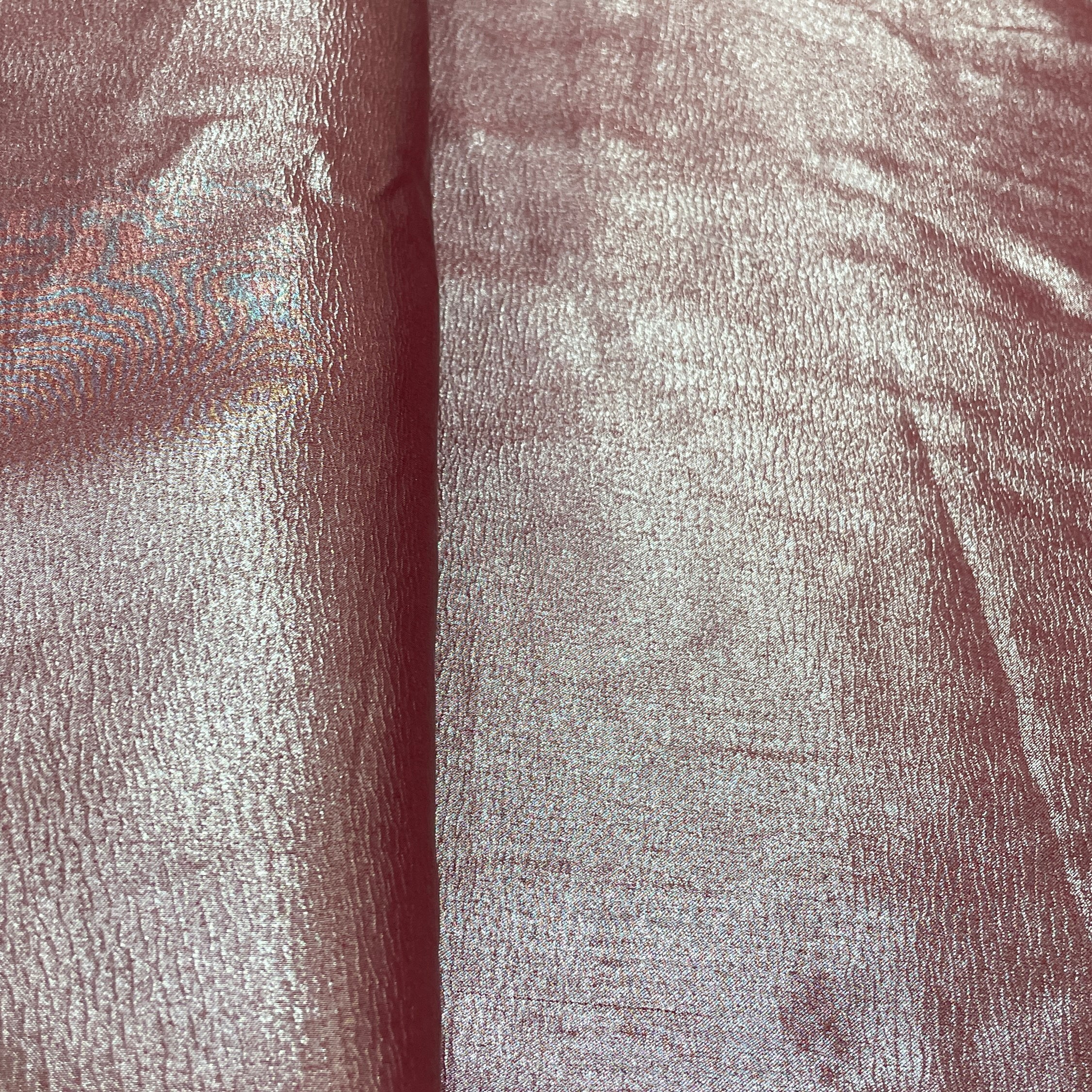 Rose Red Solid Silver Shimmer Georgrette Satin - Image 3