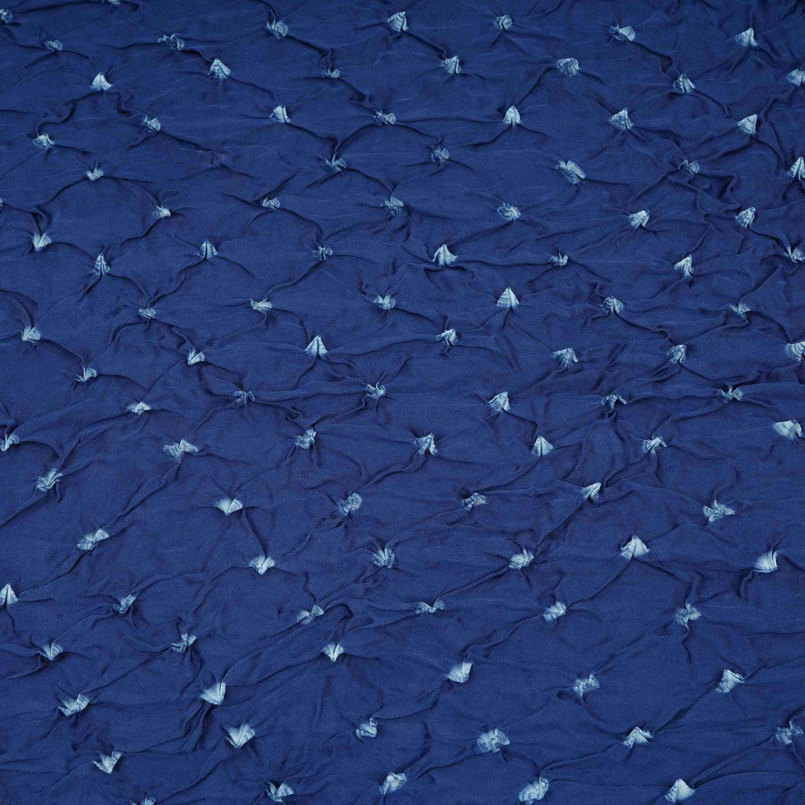 Royal Blue Bandhani Print Modal Satin Fabric EEG-32221 - Image 2