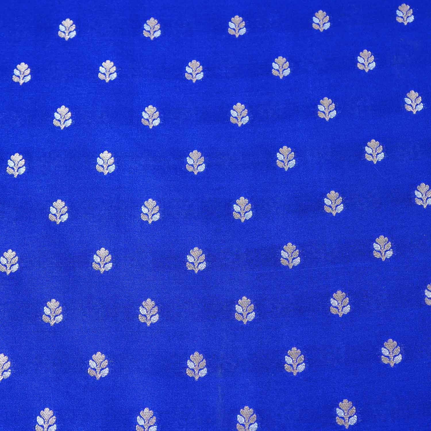 Royal Blue Butti Katan Silk Fabric NH-28880 - Image 4