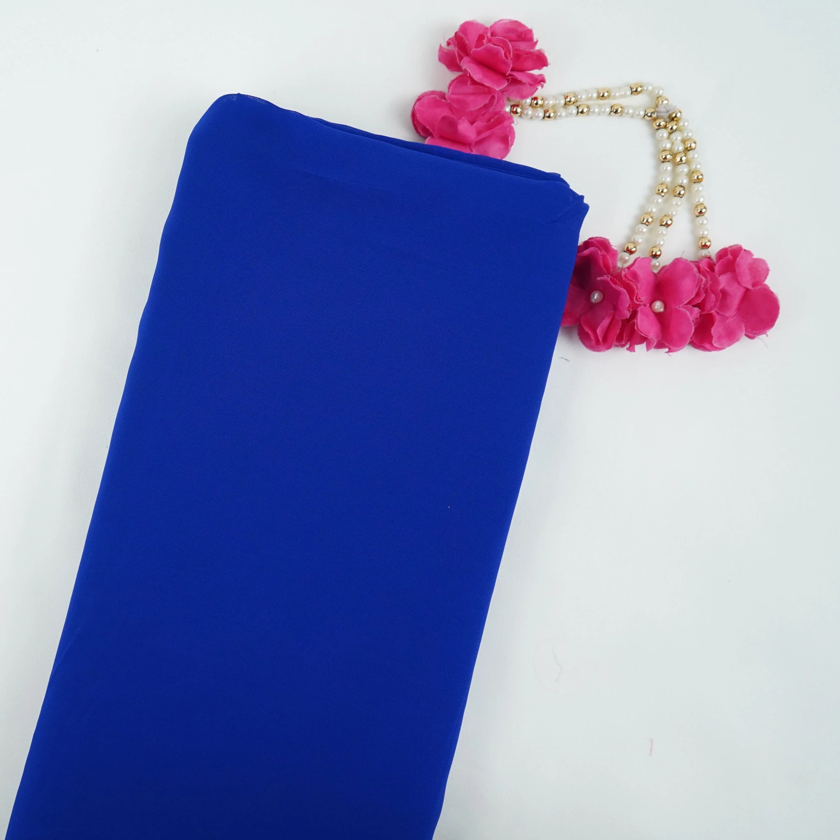 Royal Blue Solid 60gm Georgette Fabric SSMG-18