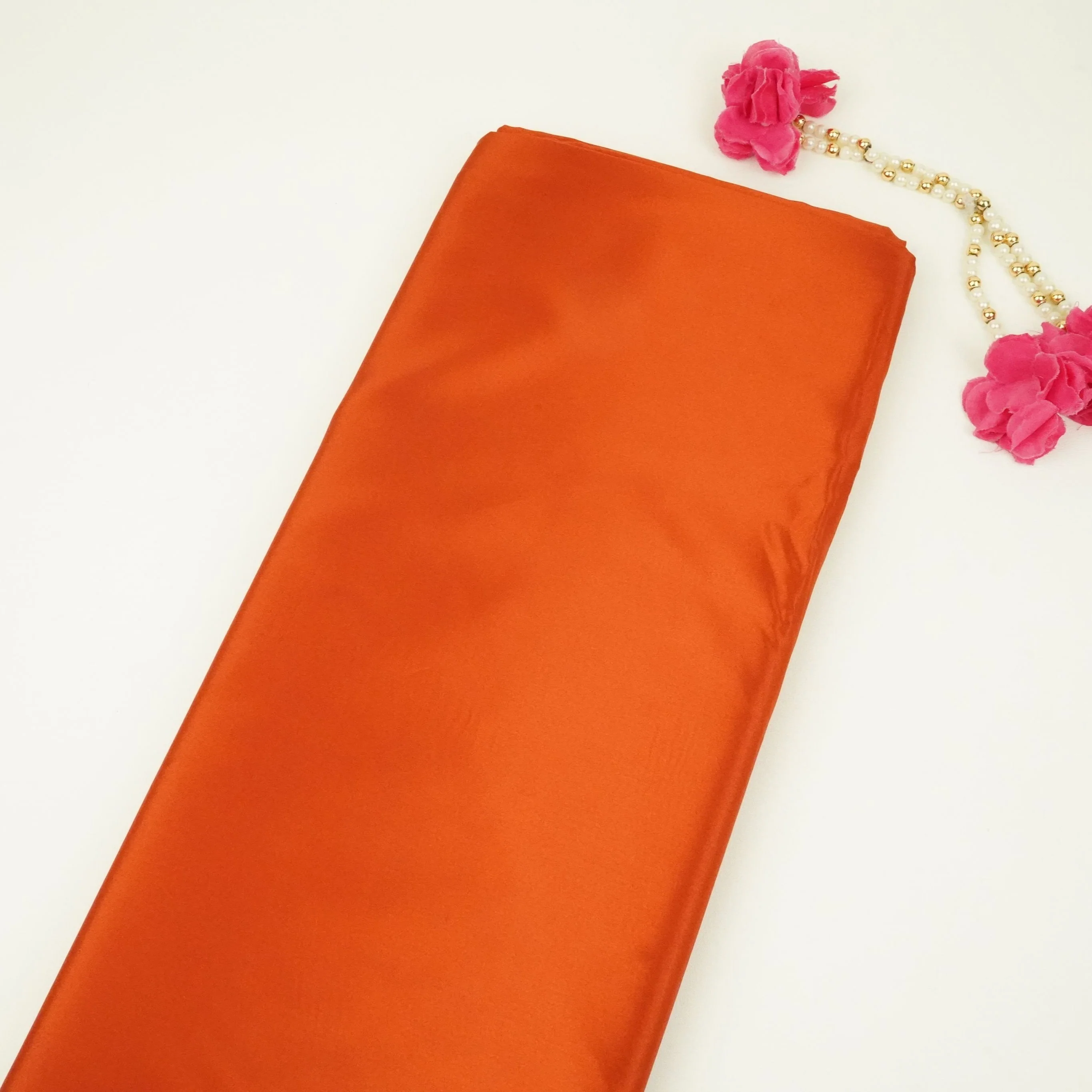 Rust Orange Solid H.O Silk Fabric MFH-09