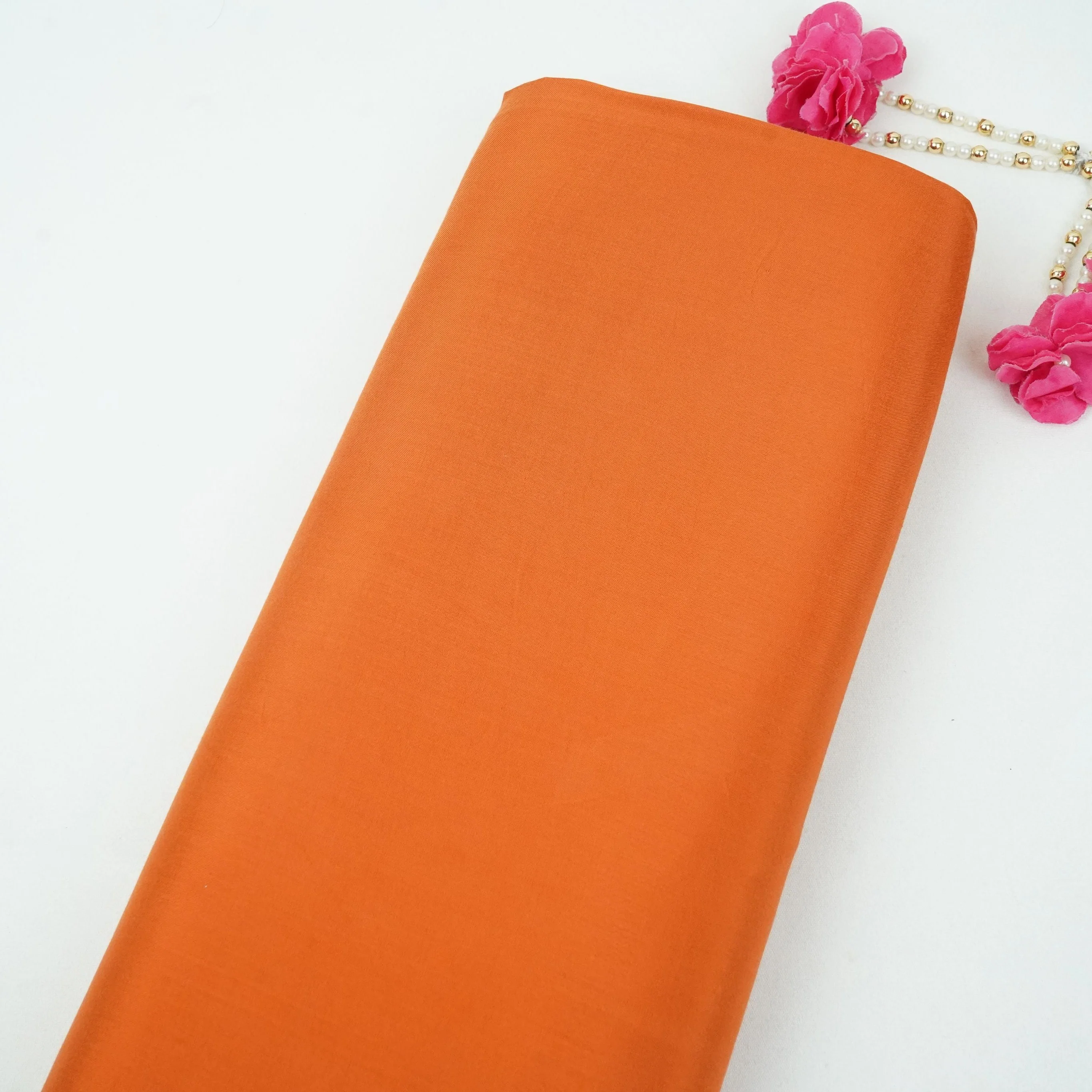 Rust Orange Solid Santoon Fabric SSM-31781