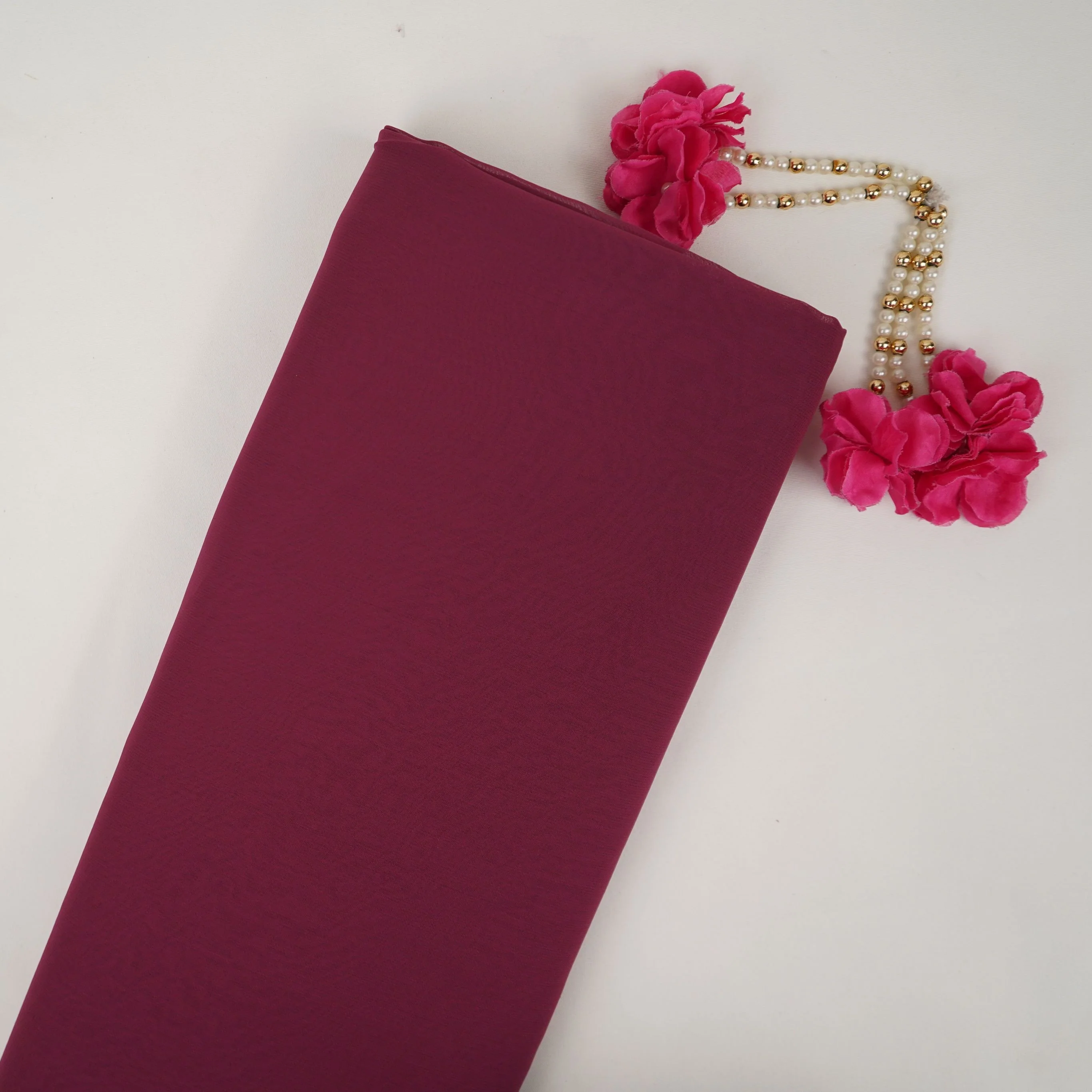 Rust Red Solid 60gm Georgette Fabric SSMG-11