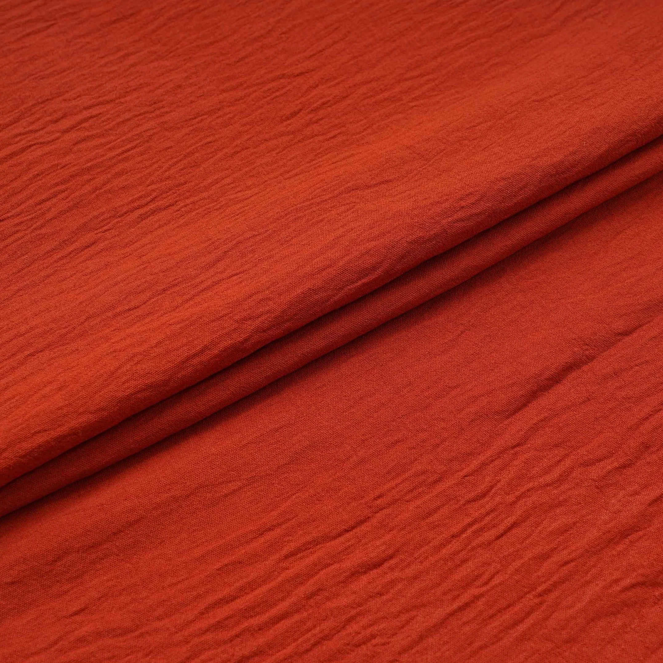 Rust Red Solid Chinnon Lycra Fabric LI-32157 - Image 5