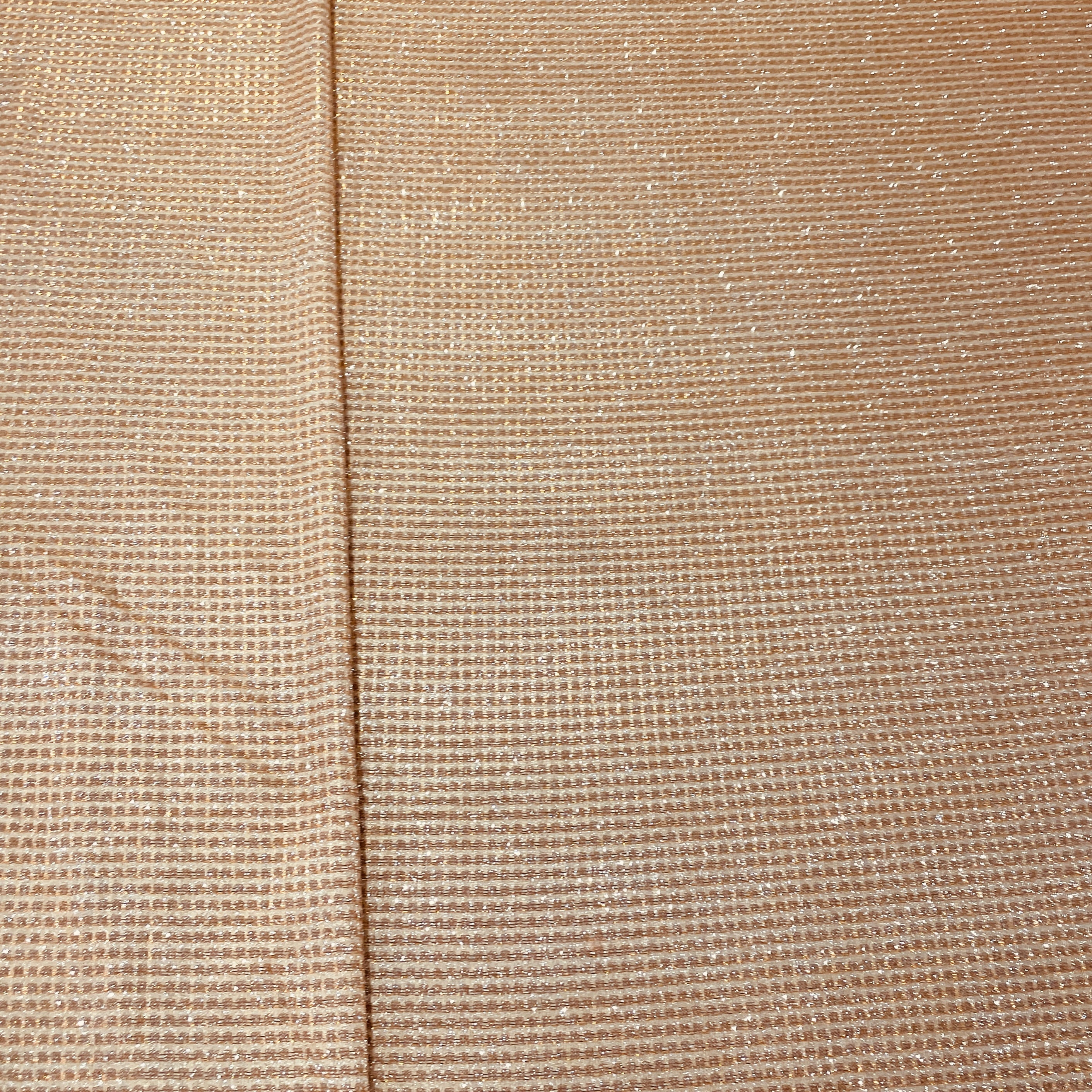 Salmon Pink Stripe Shimmer Knitted Lycra Fabric - Image 4