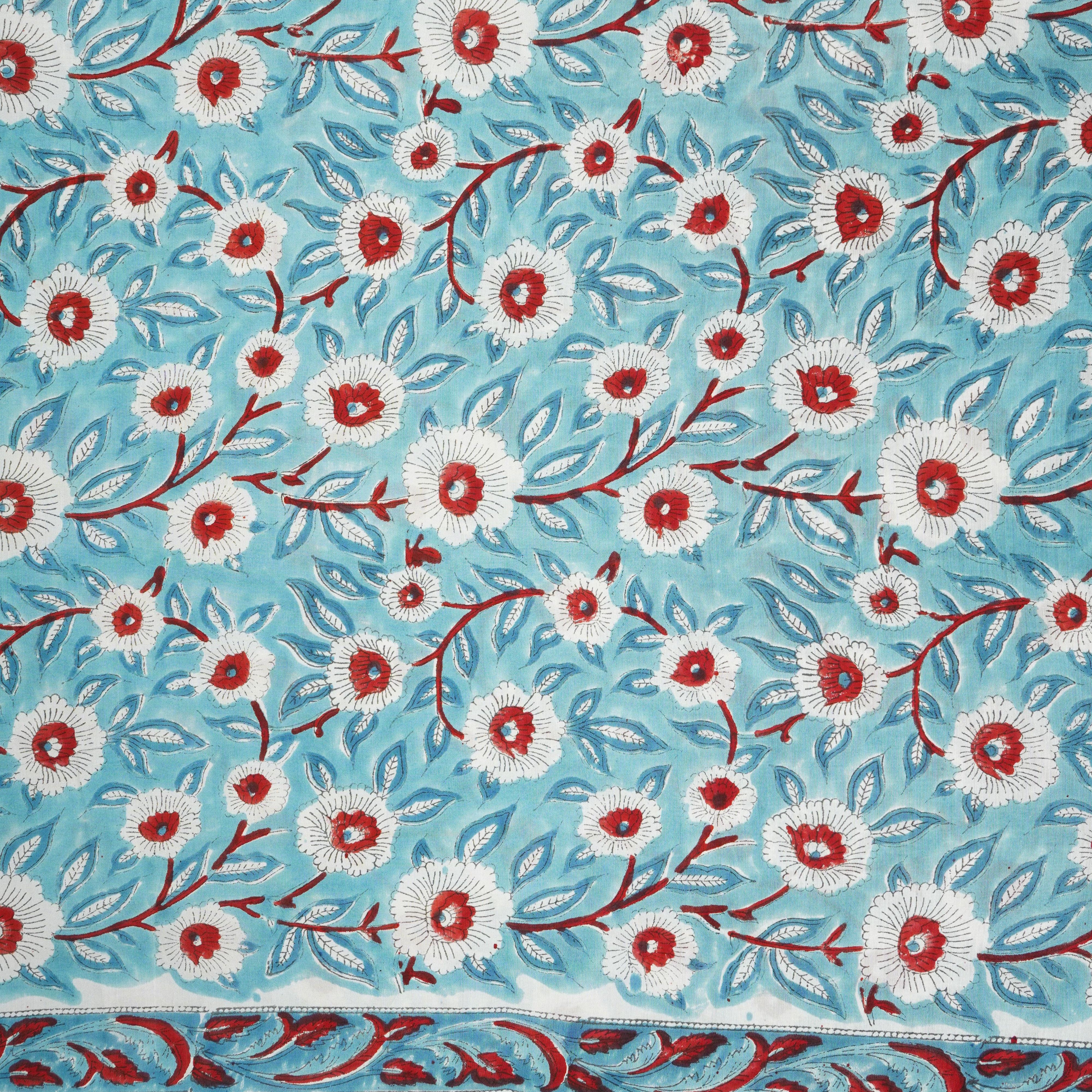 Sea Blue floral Print Muslin Fabric AFI-29537 - Image 2