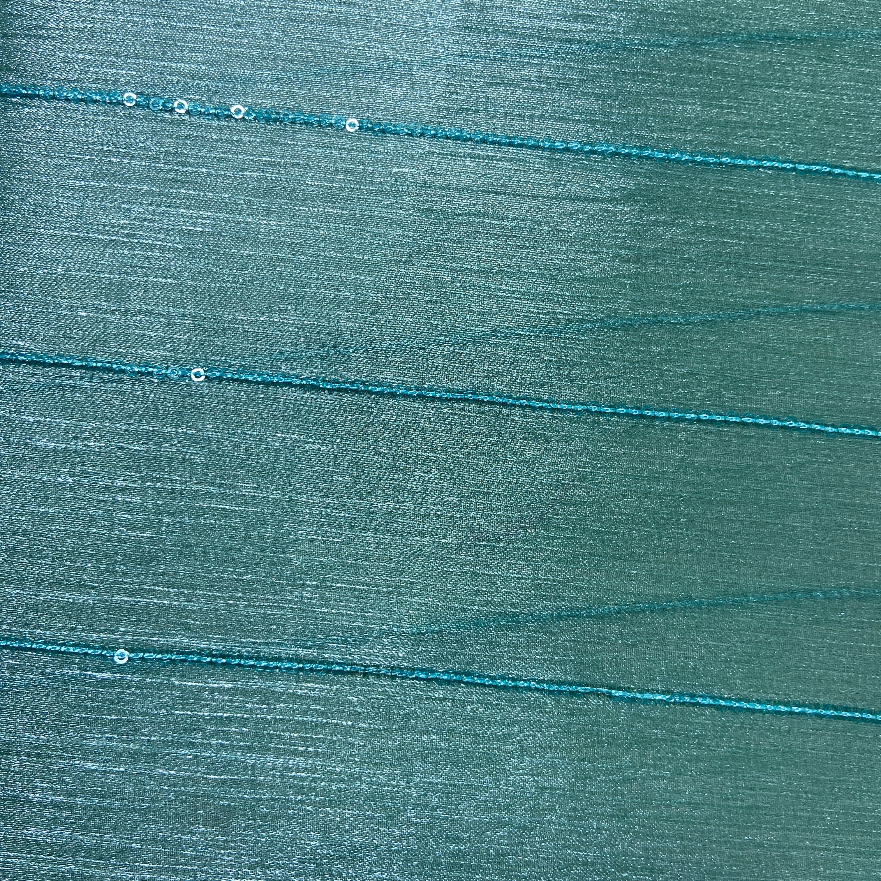 Sea Green Embroidery Chiffon Organza Fabric - Image 3