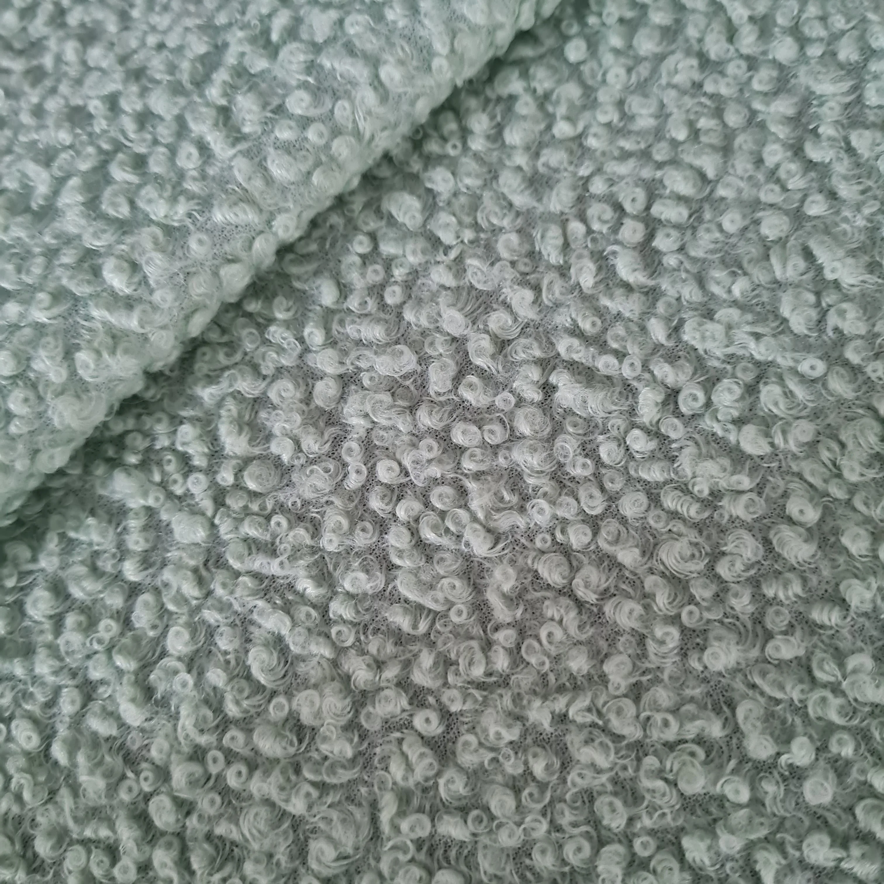 Sea Green Solid Boucle Fabric 17900 - Image 2