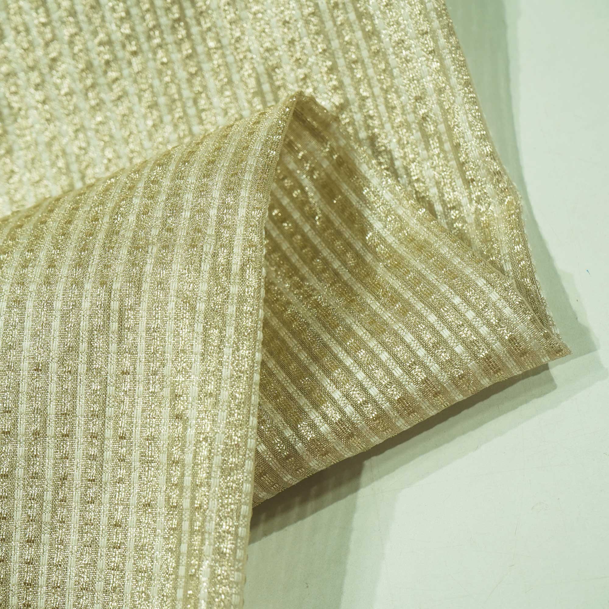 Silver & Gold Tissue Jacquard Dyeable Fabric KRE-24507 - Image 2