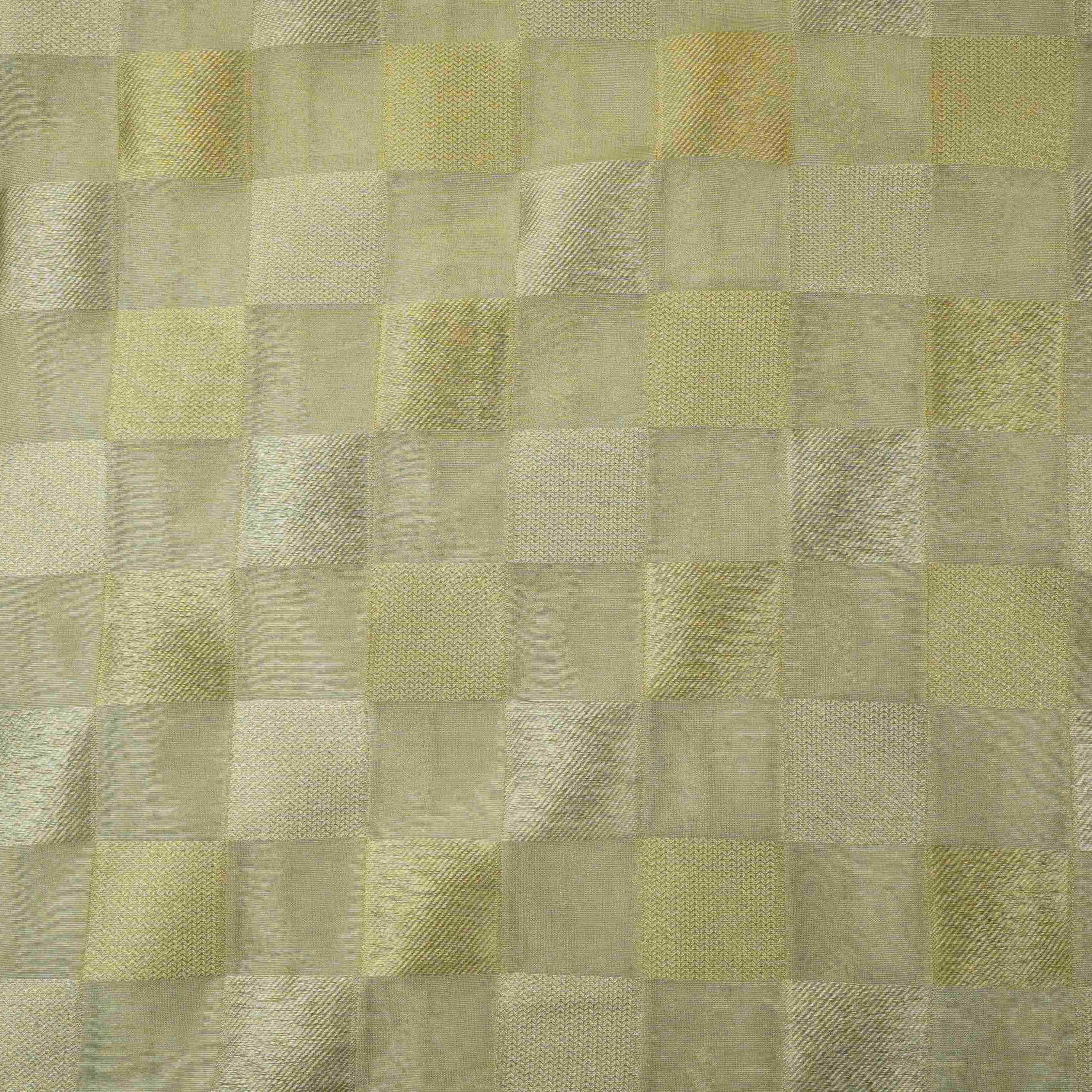 Silver Grey Check Kanjivaram Silk Fabric MTI-31645 - Image 2