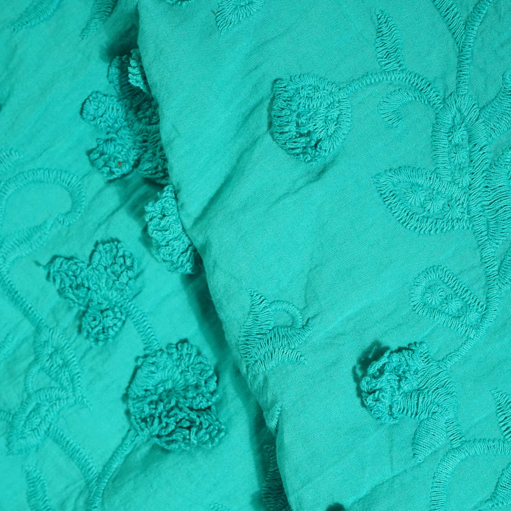Sky Blue 3D Embroidery Cotton Fabric PC-30-17754 - Image 3