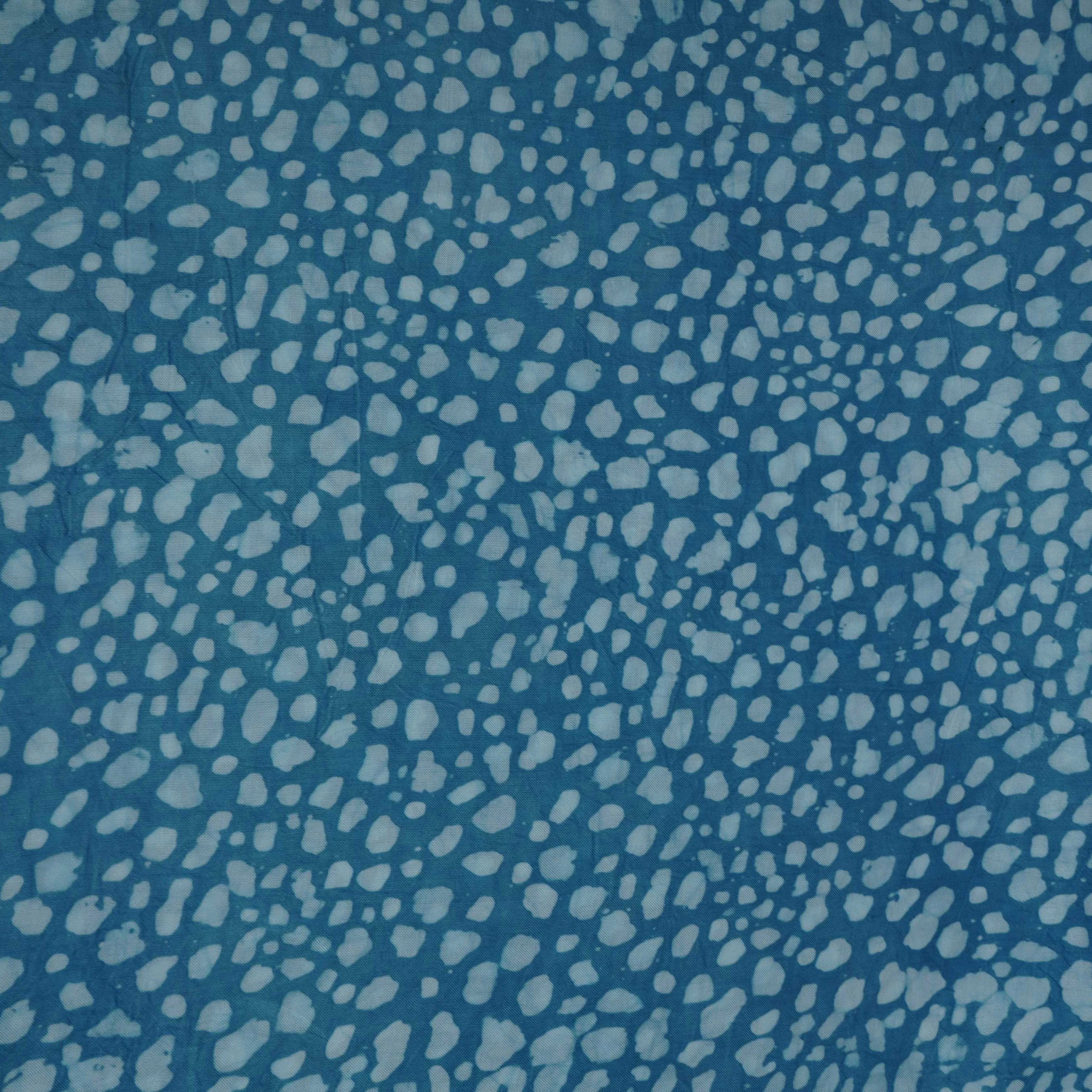 Sky Blue Batik Print Modal Satin Fabric EEG-32480 - Image 2