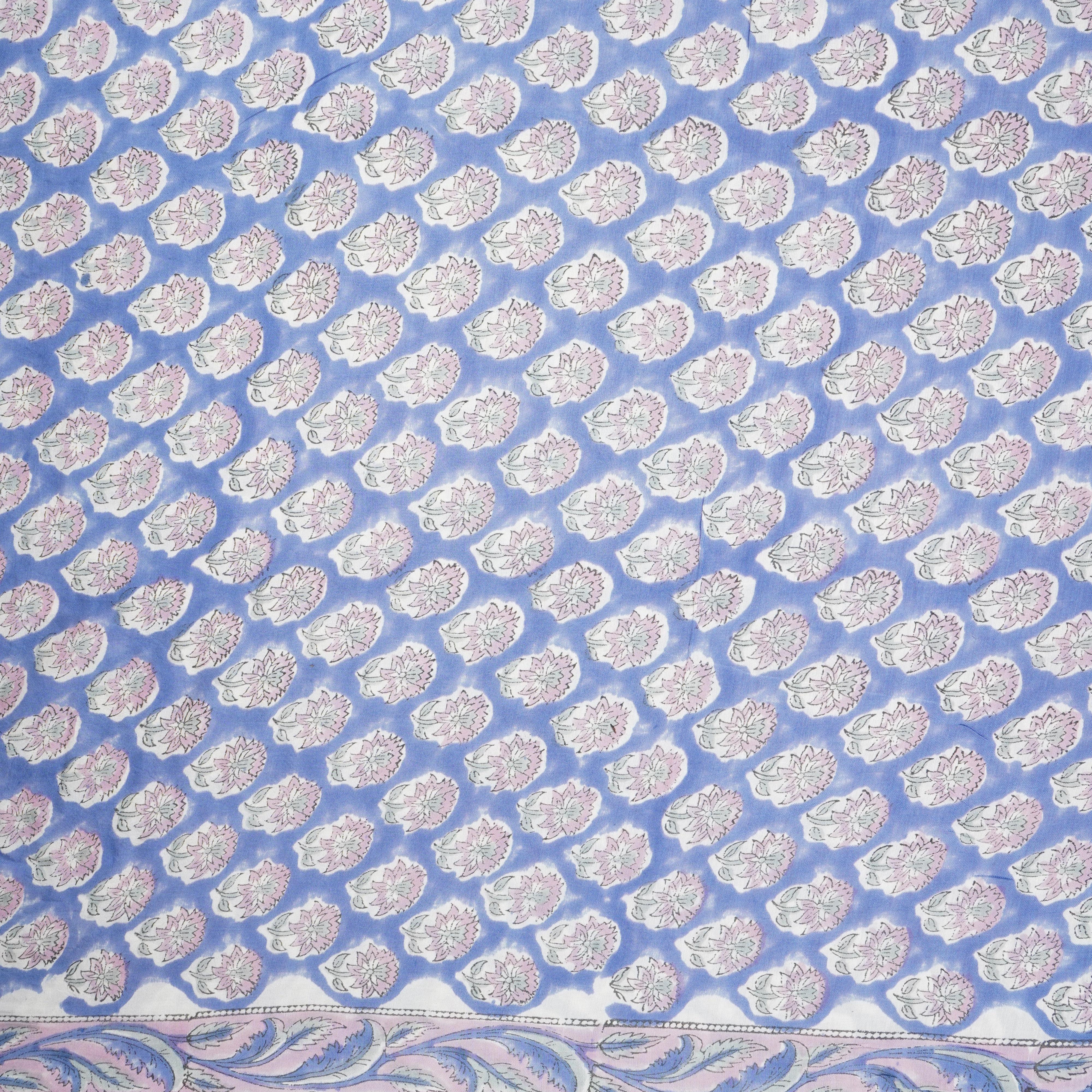 Sky Blue floral Print Muslin Fabric AFI-29538 - Image 2