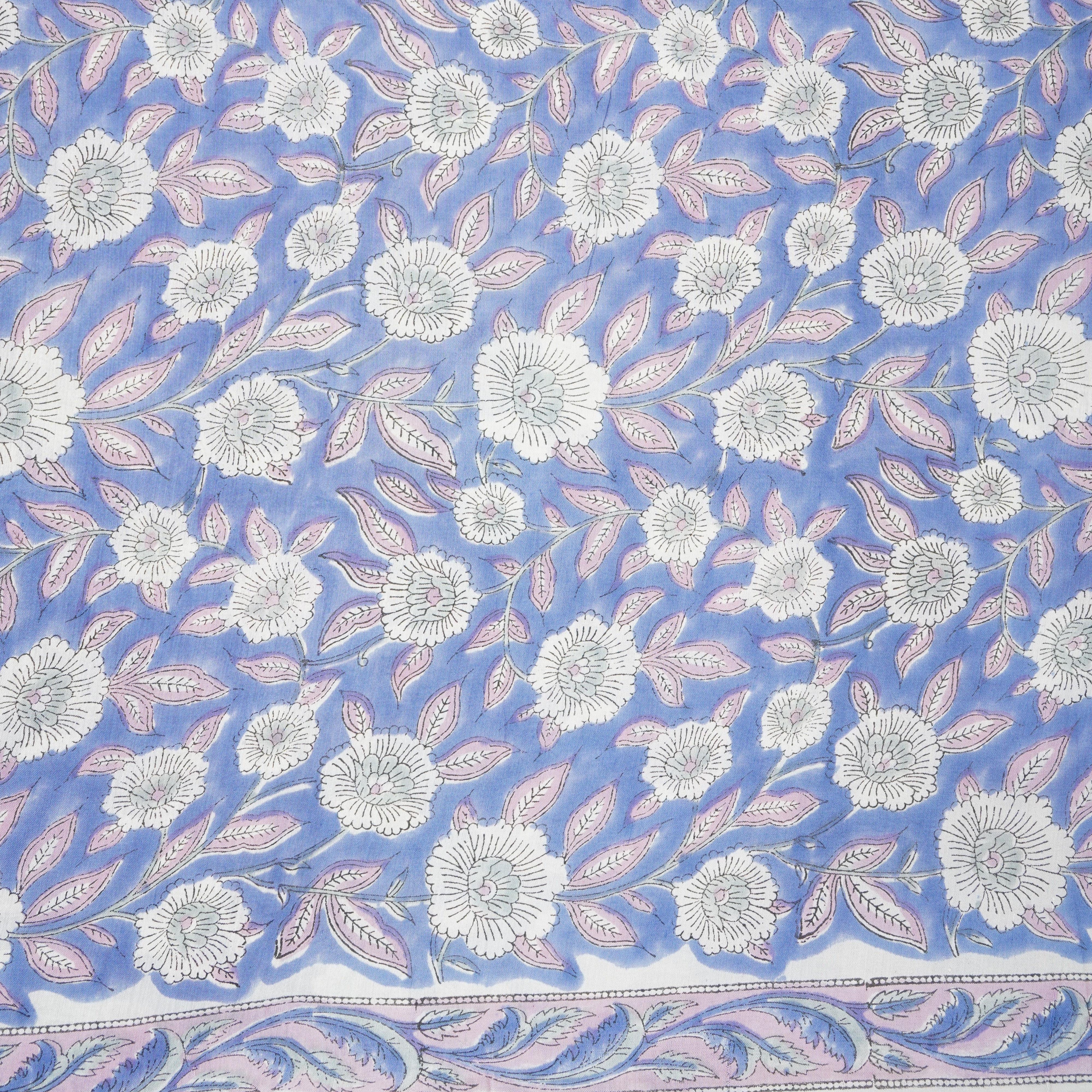 Sky Blue floral Print Muslin Fabric AFI-29539 - Image 2