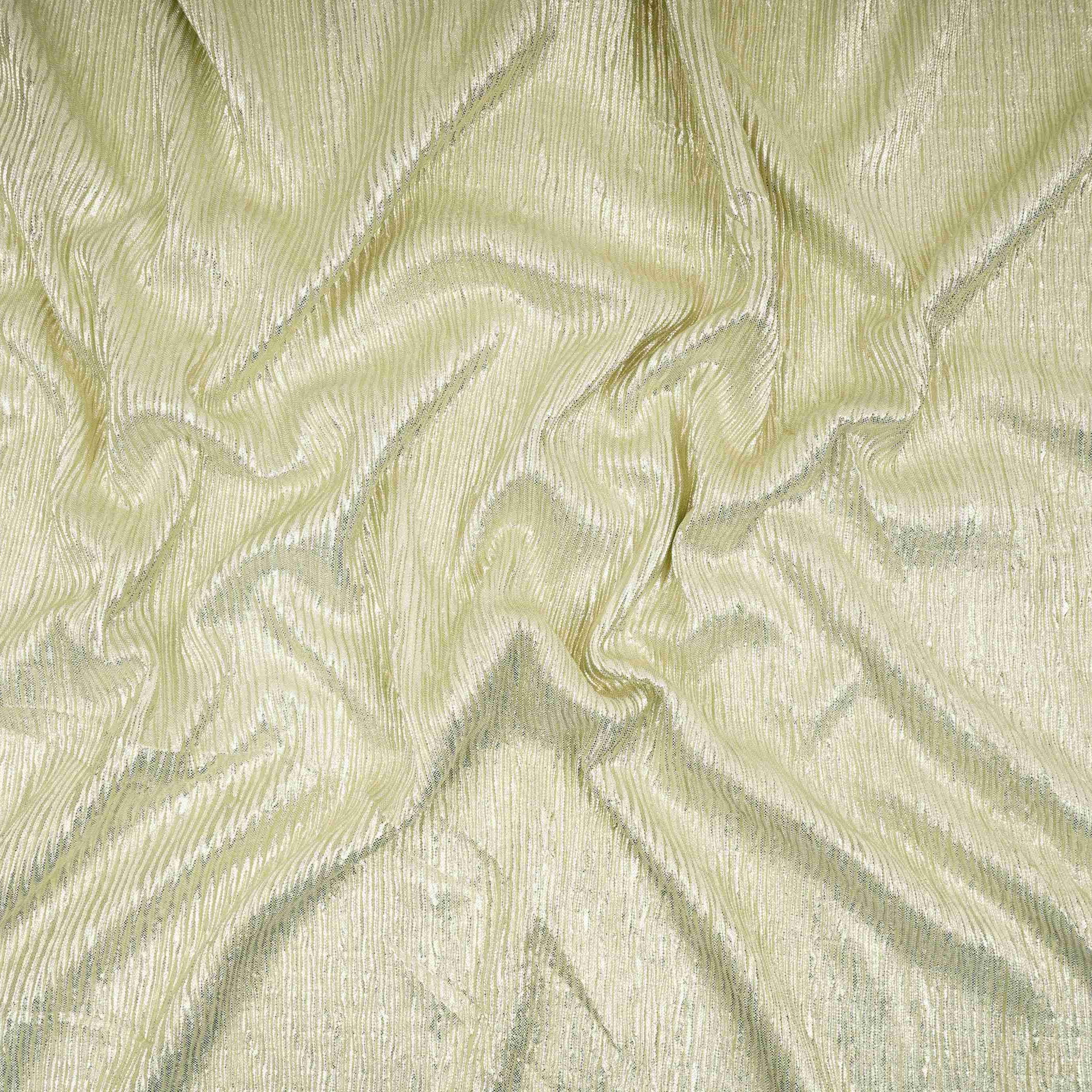 Sky Blue Foil Fabric with Golden Shimmer Crush LI-32273 - Image 2