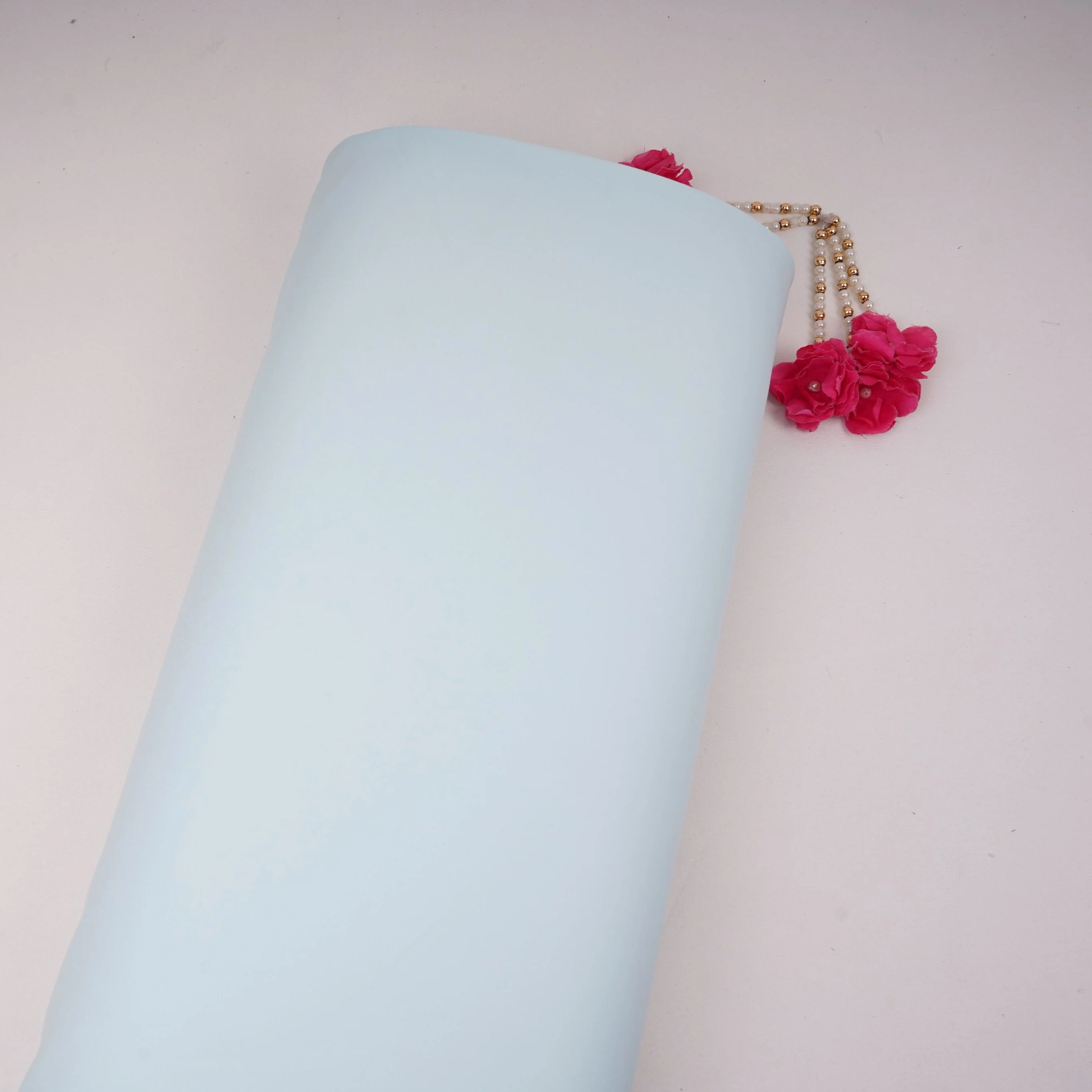 Sky Blue Solid Banana Crepe Fabric LIB-07