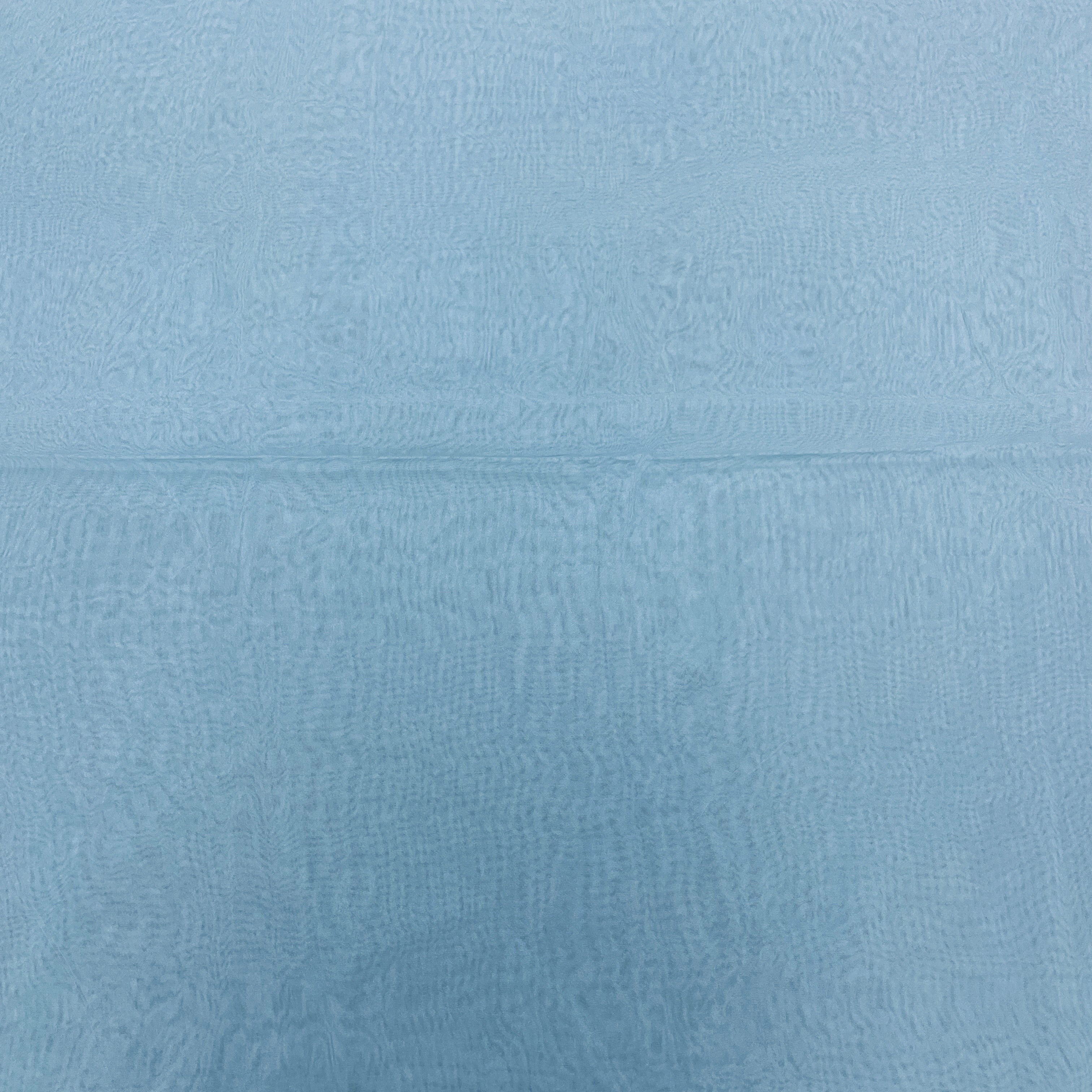 Sky Blue Solid Satin Organza Fabric - Image 2