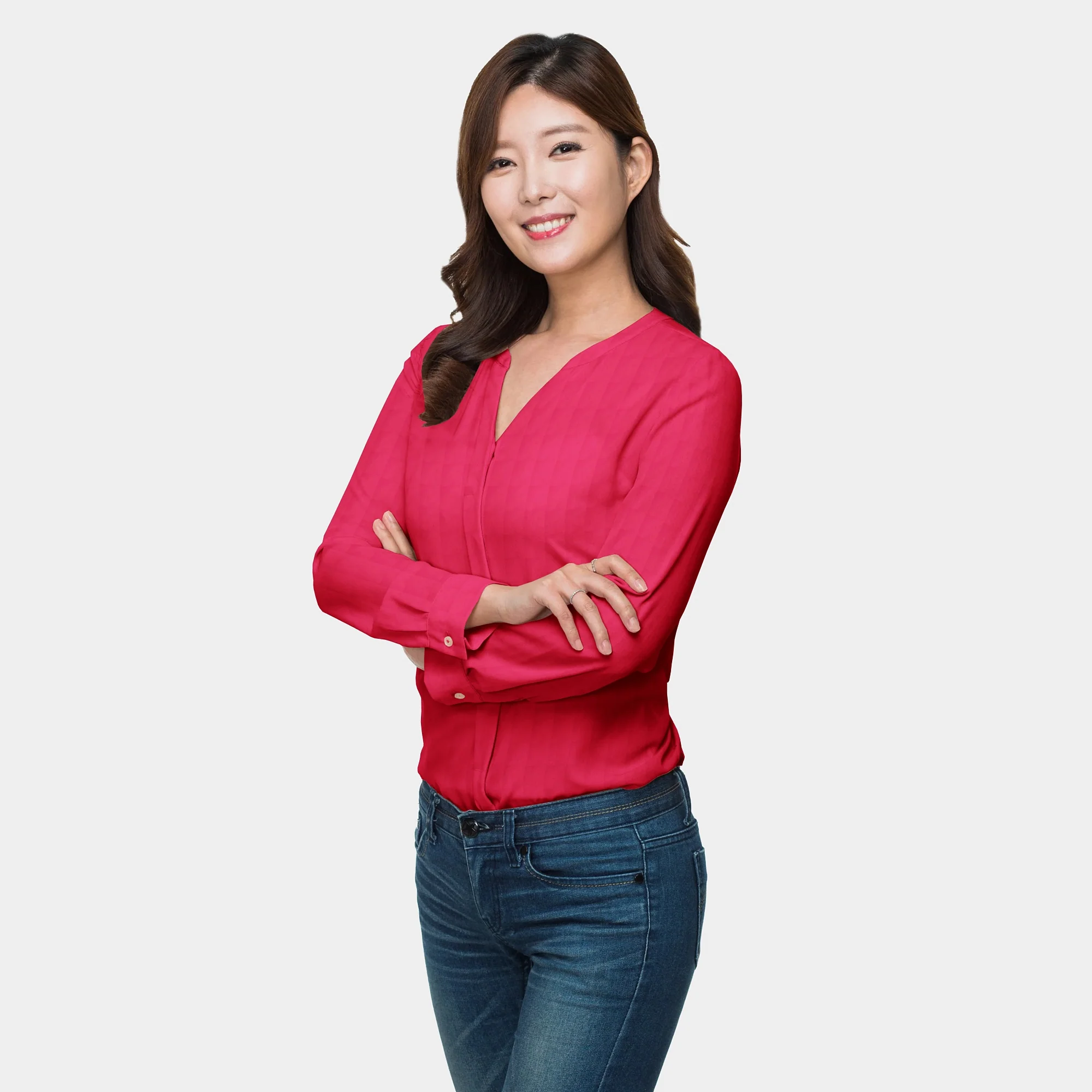 Solid Red Color Plain Georgette Fabric - Image 2