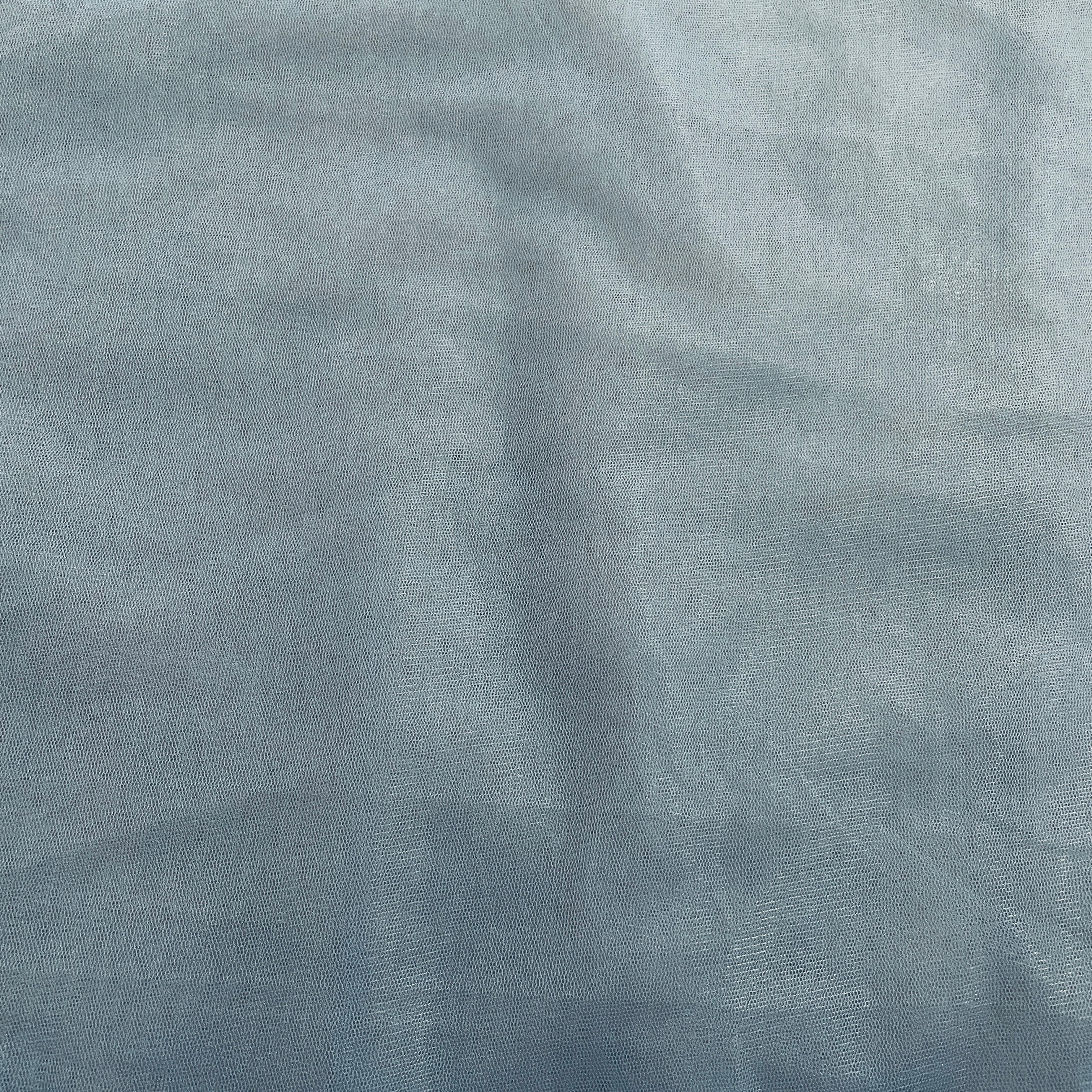 Steel Grey Solid Net Fabric - Image 2