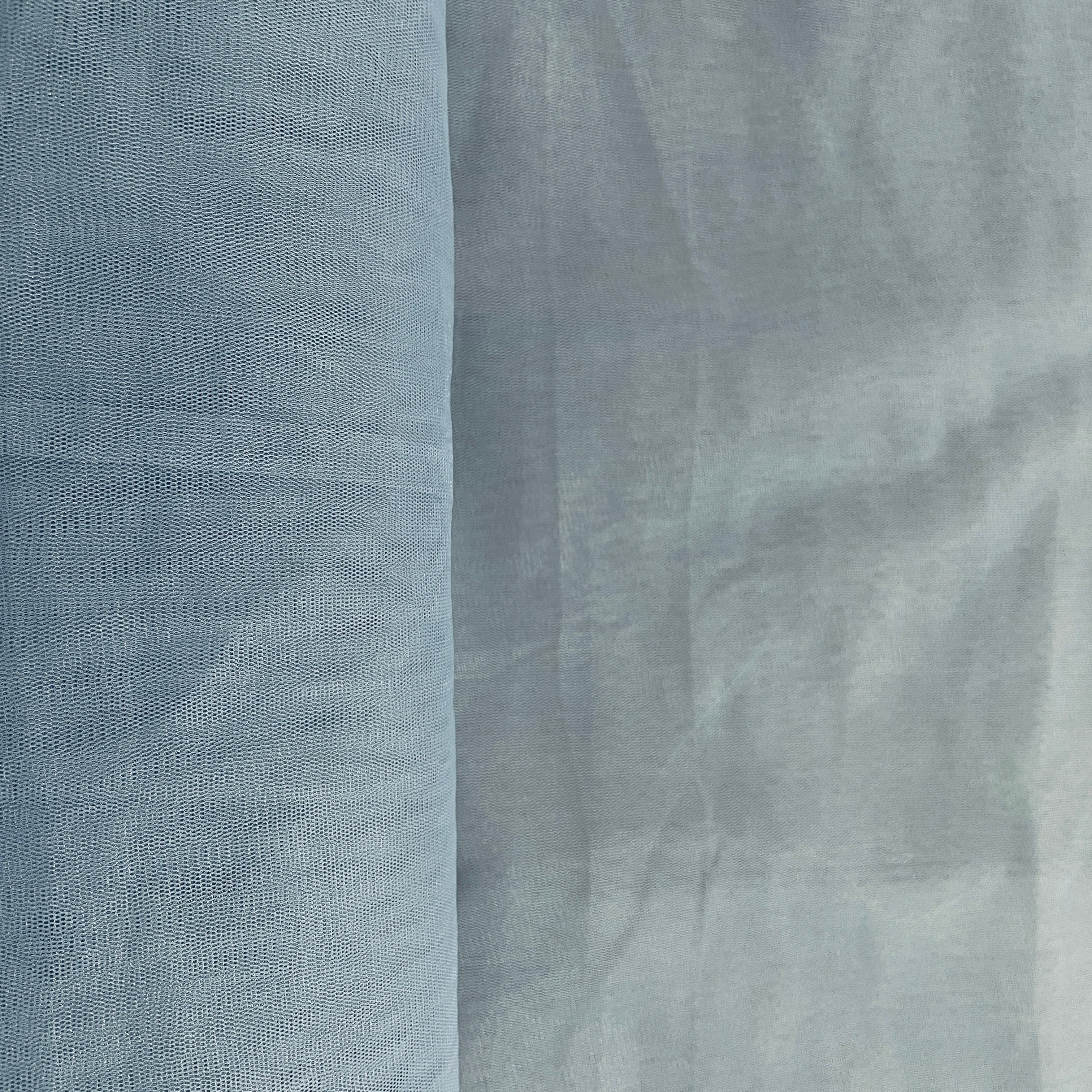 Steel Grey Solid Net Fabric - Image 3