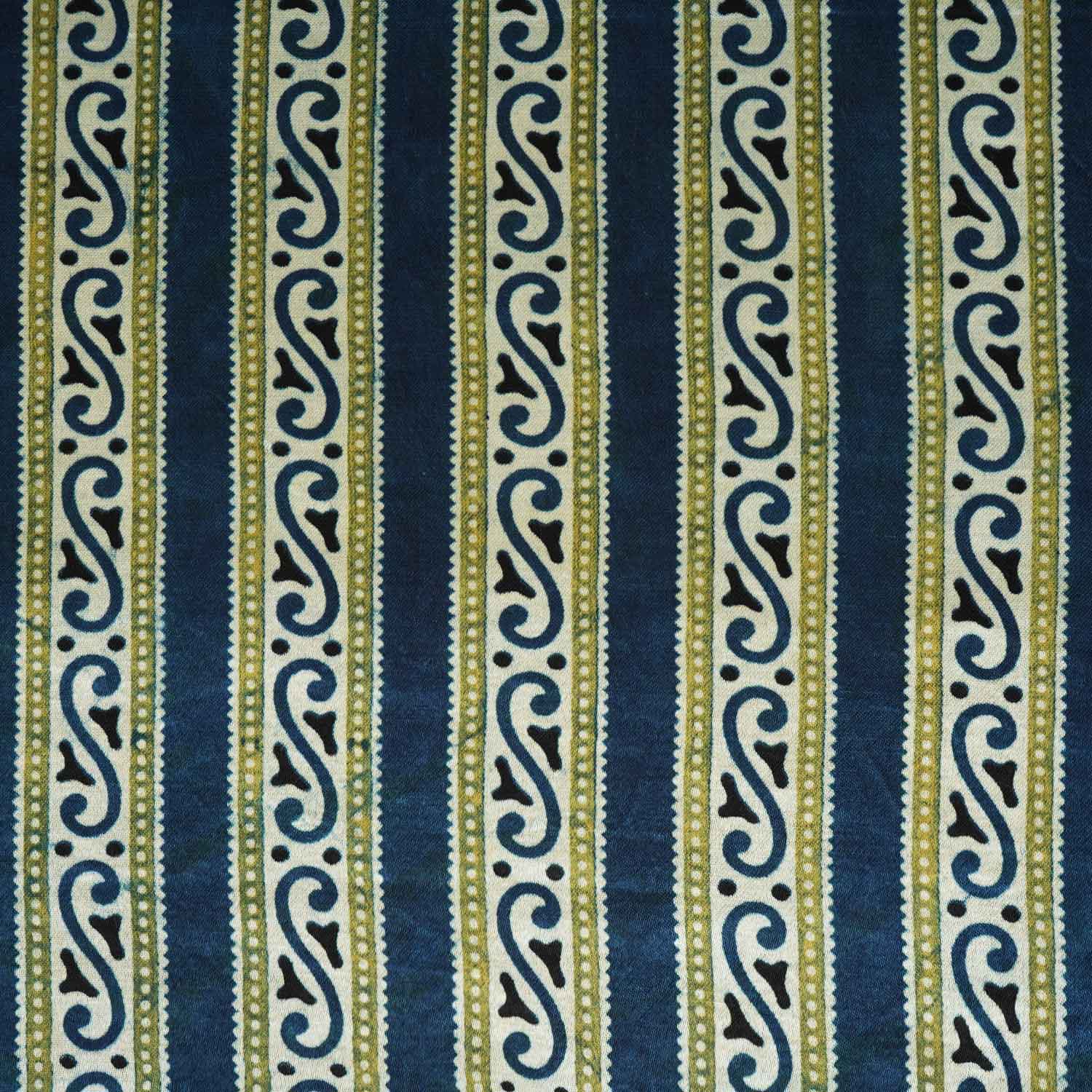 Teal Blue Floral Print Mashru Silk Fabric EEG-28351 - Image 4