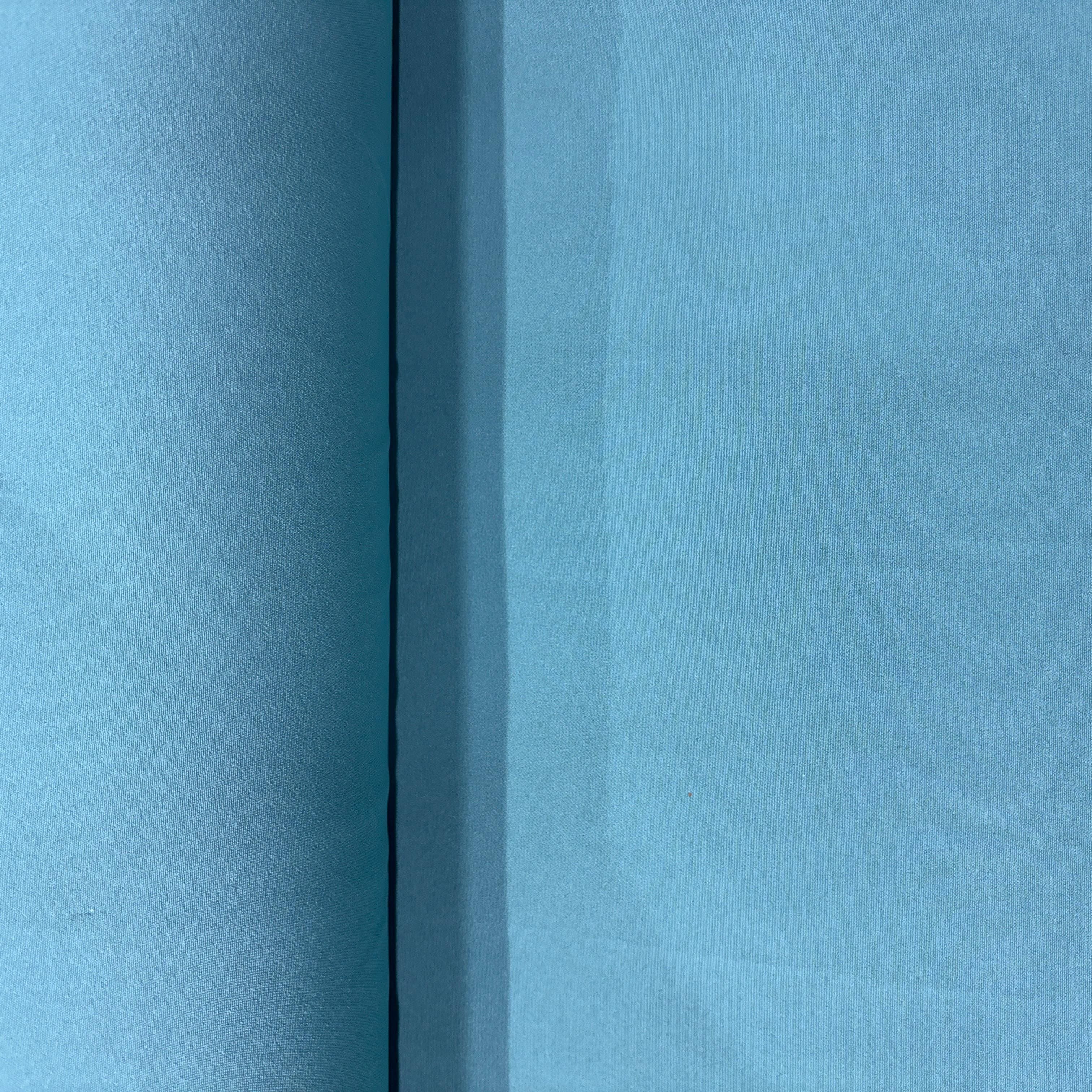 Teal Blue Solid Banana Crepe Fabric 8770 - Image 3