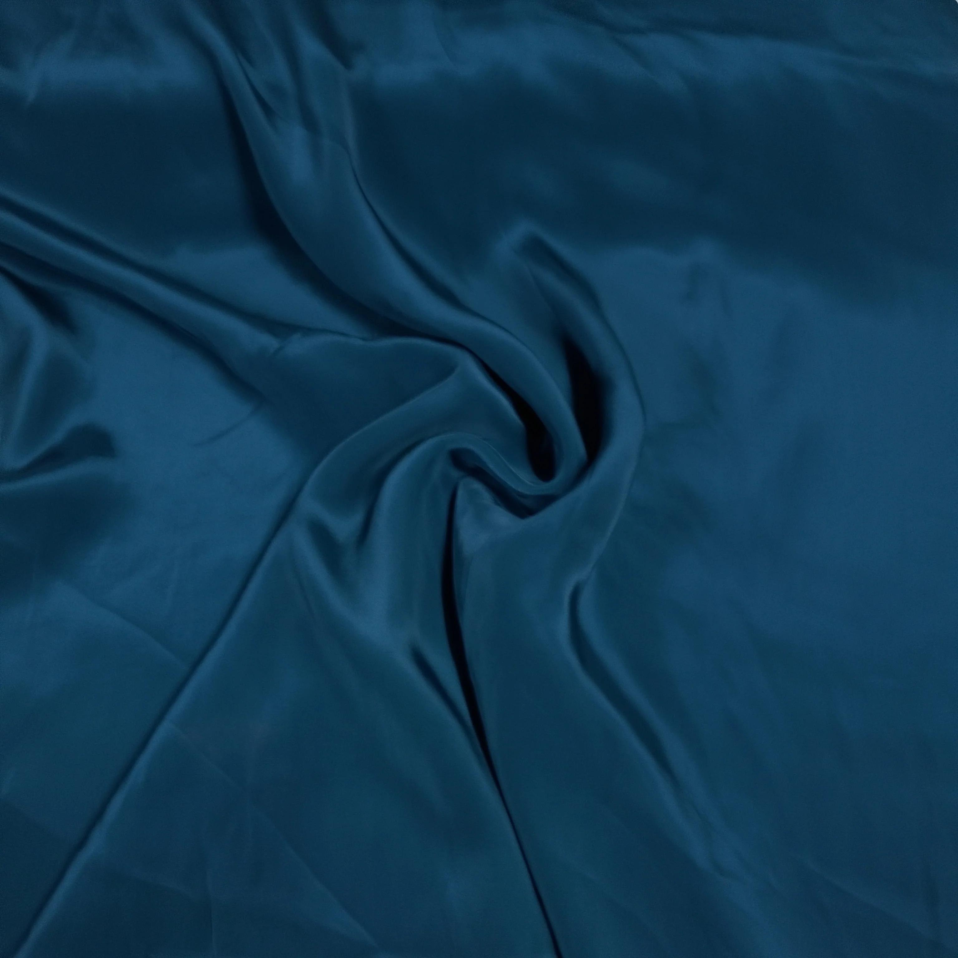 Teal Blue Solid Natural Crepe Fabric GT-28624