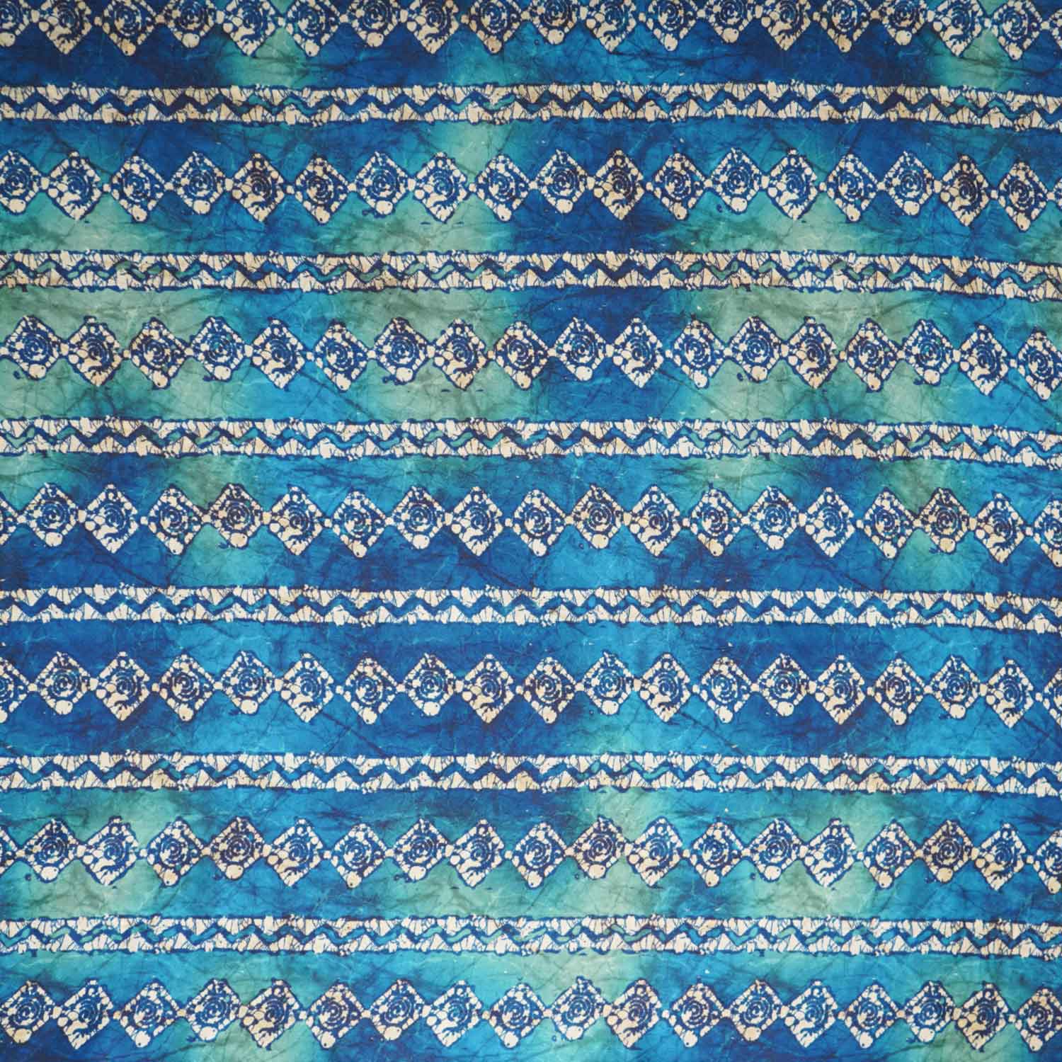 Teal Blue Strips Print Crepe Fabric GT-29180 - Image 4