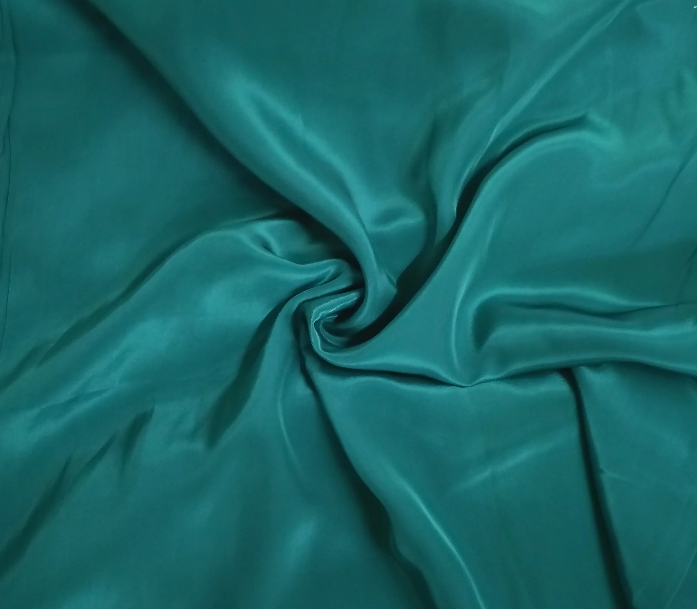 Teal Green Solid Natural Crepe Fabric GT-28620