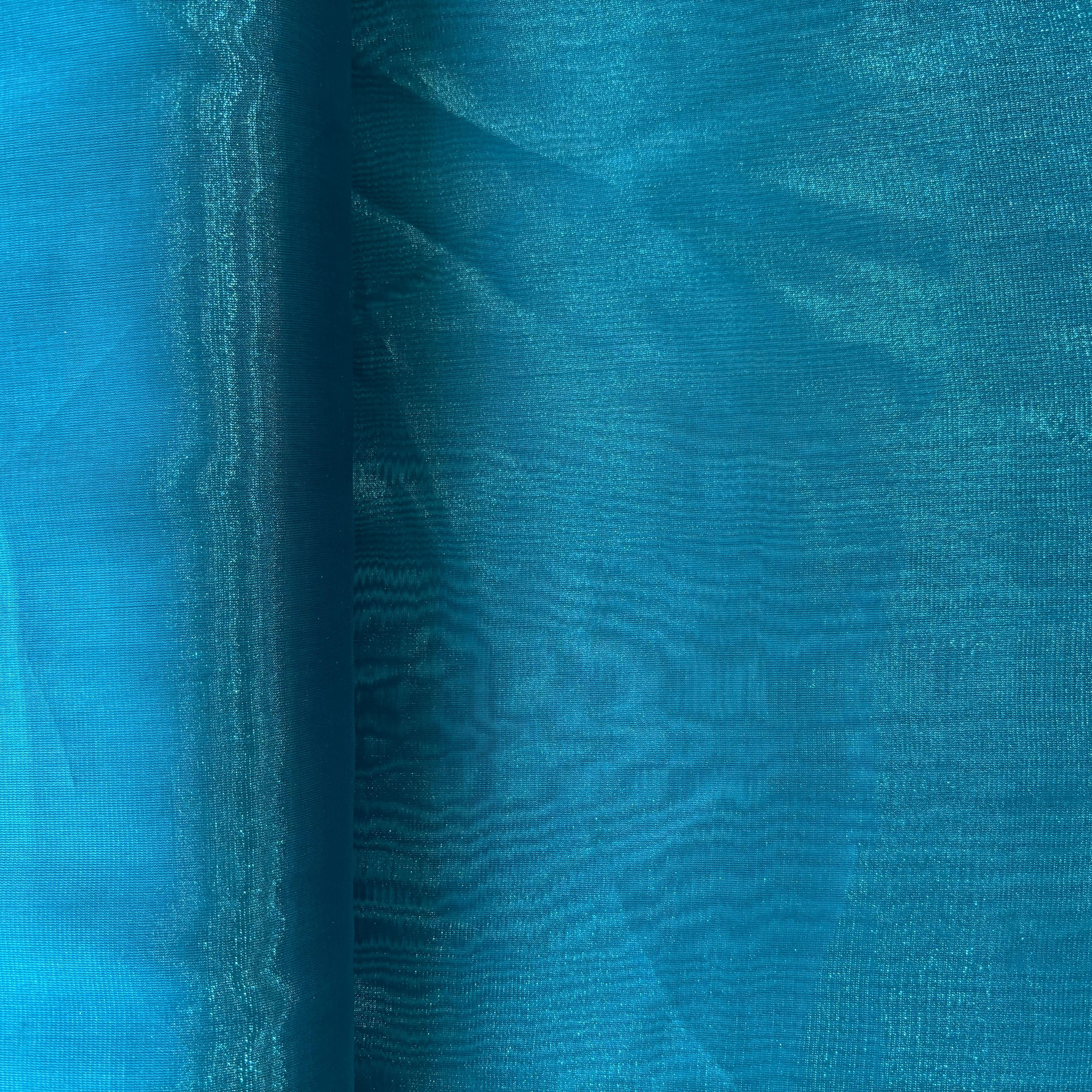 Turqoiuse Solid Satin Organza Fabric 9436 - Image 3