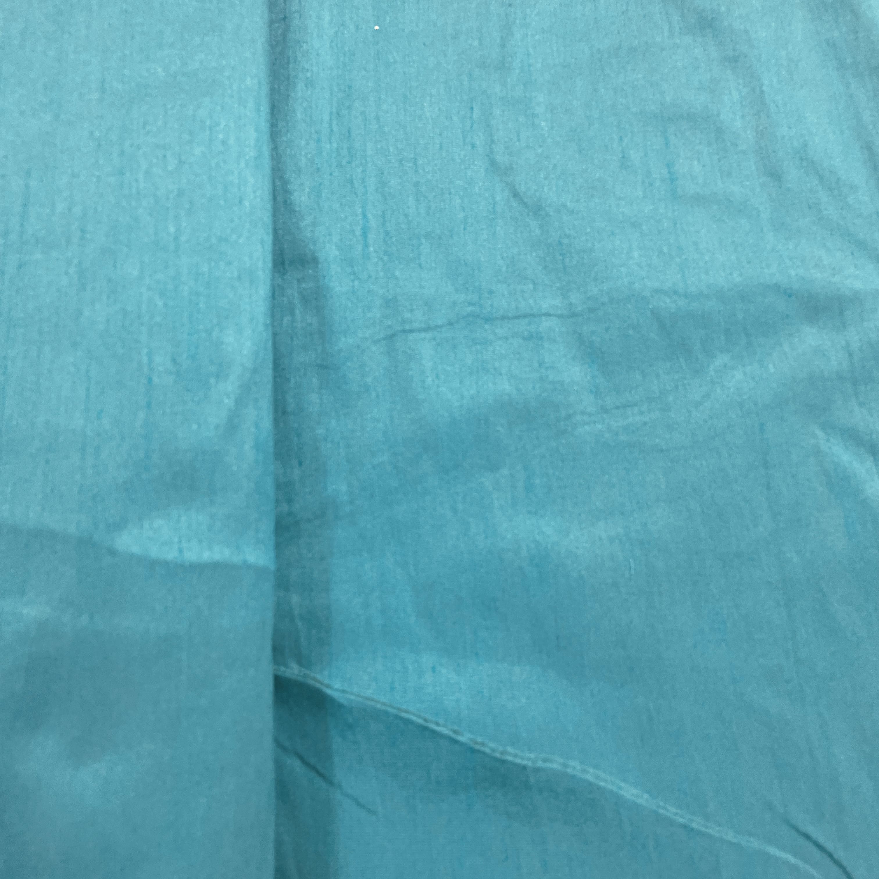 Turquoise Green Solid Dupian Silk Fabric - Image 3