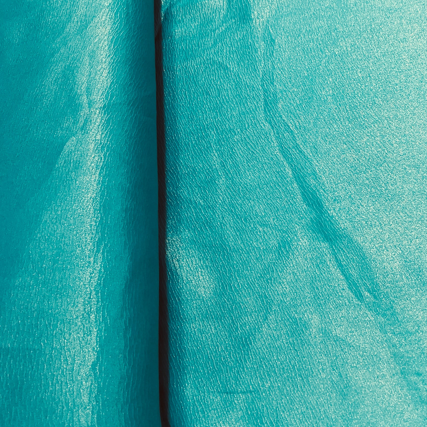 Turquoise Green Solid Gold Shimmer Georgrette Satin Fabric - Image 3