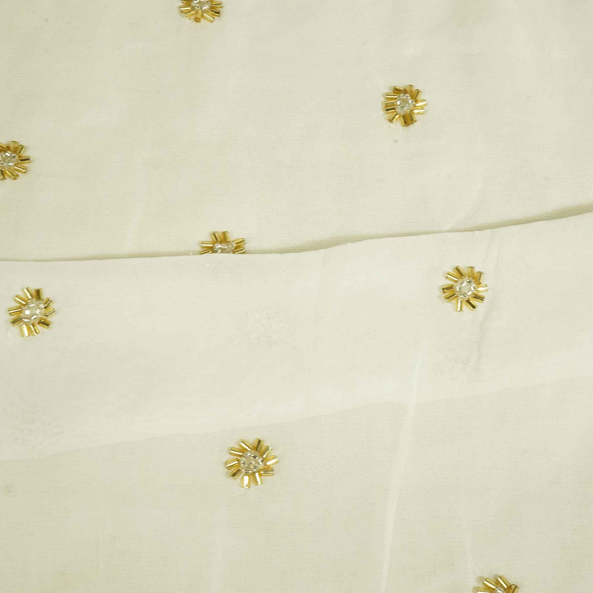 White Golden CutDana Floral Embroidery Georgette KT-17484 - Image 3