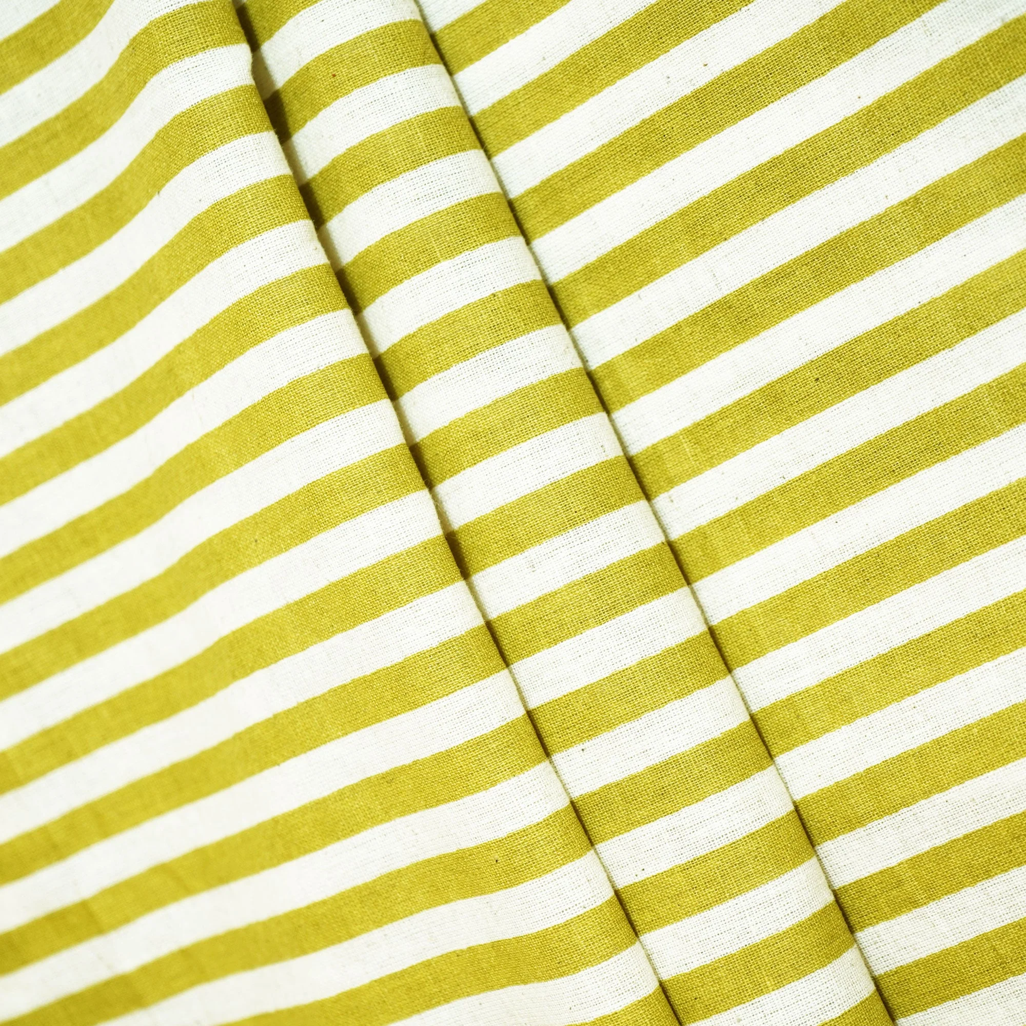 White & Green Stripes Cotton Fabric MFL-23686 - Image 2