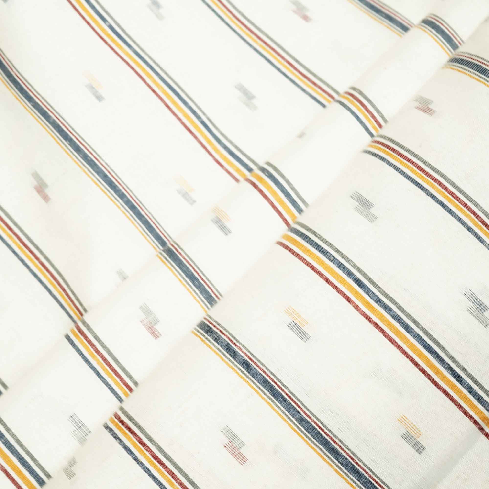 White Multicolor stripes Dobby Print Linen RS-16516 - Image 3