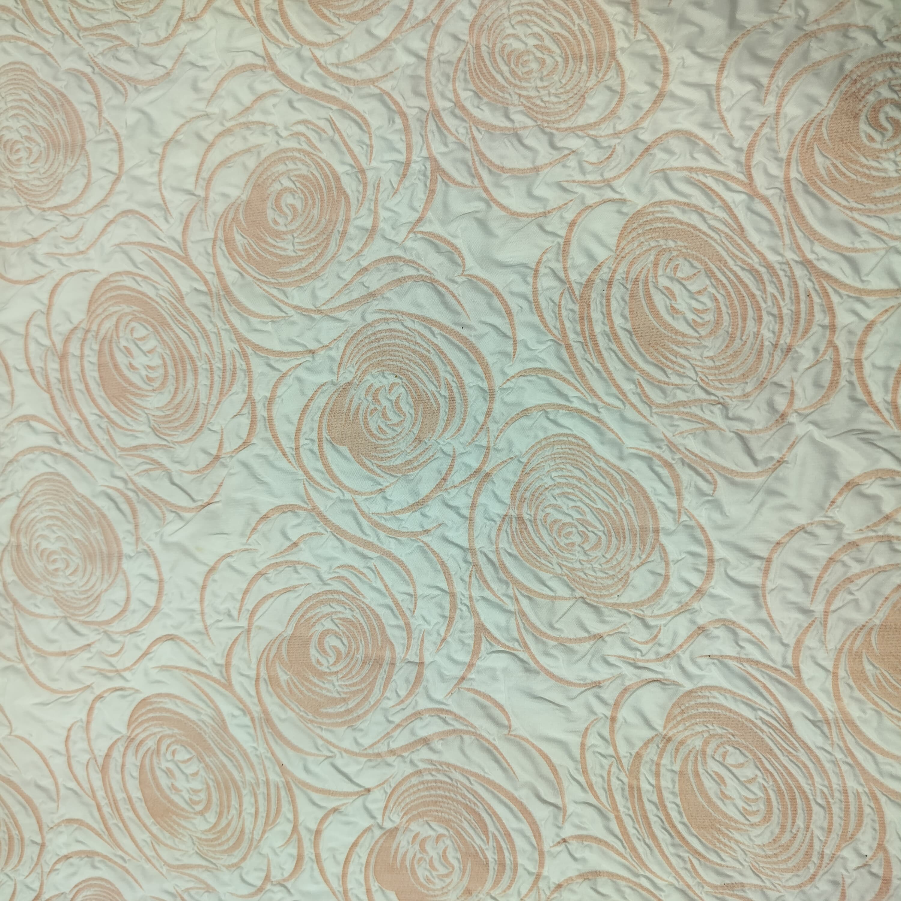 White & Orange Floral Print Satin Fabric 11194 - Image 2